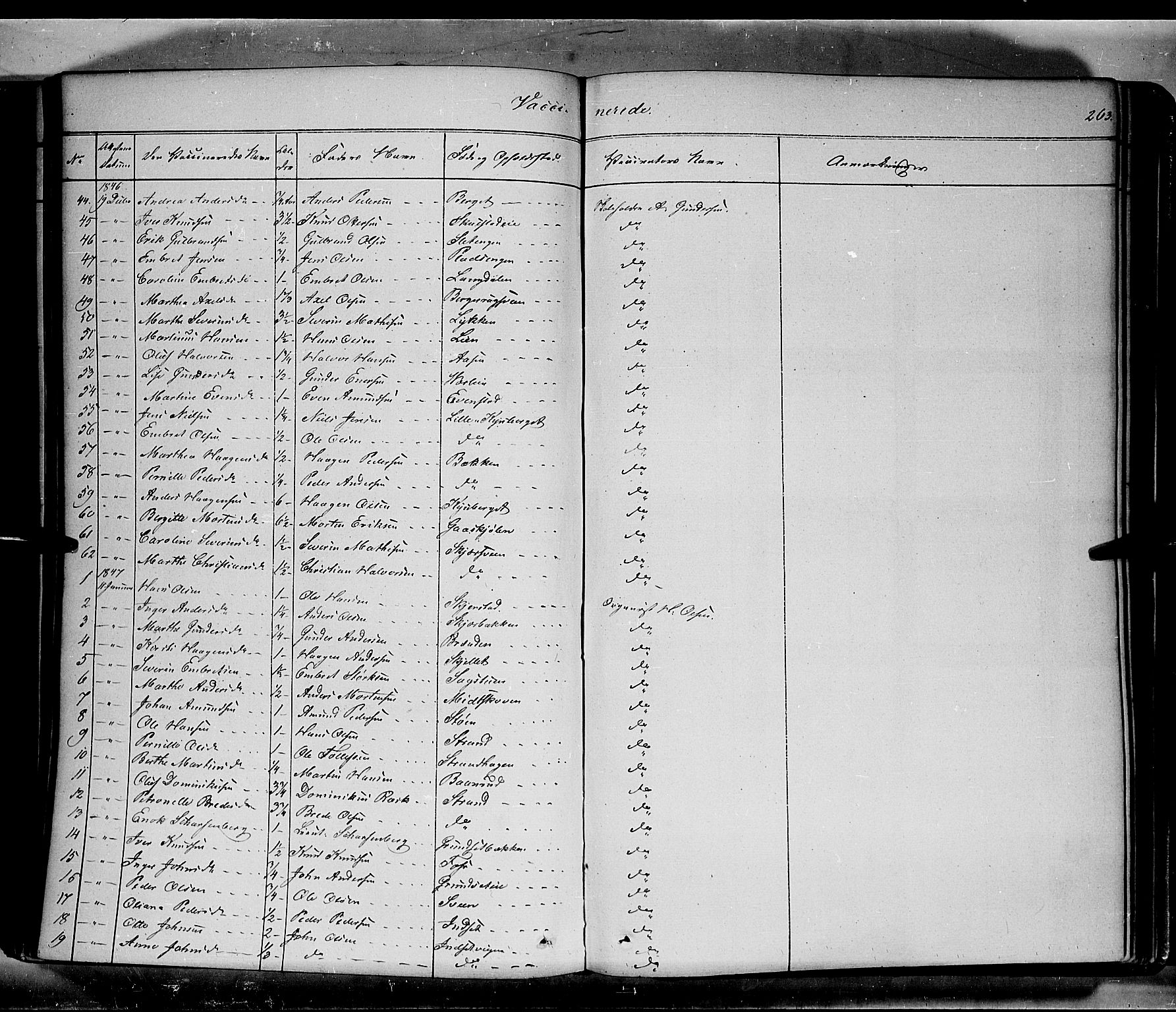 Elverum prestekontor, SAH/PREST-044/H/Ha/Haa/L0009: Parish register (official) no. 9, 1843-1856, p. 263