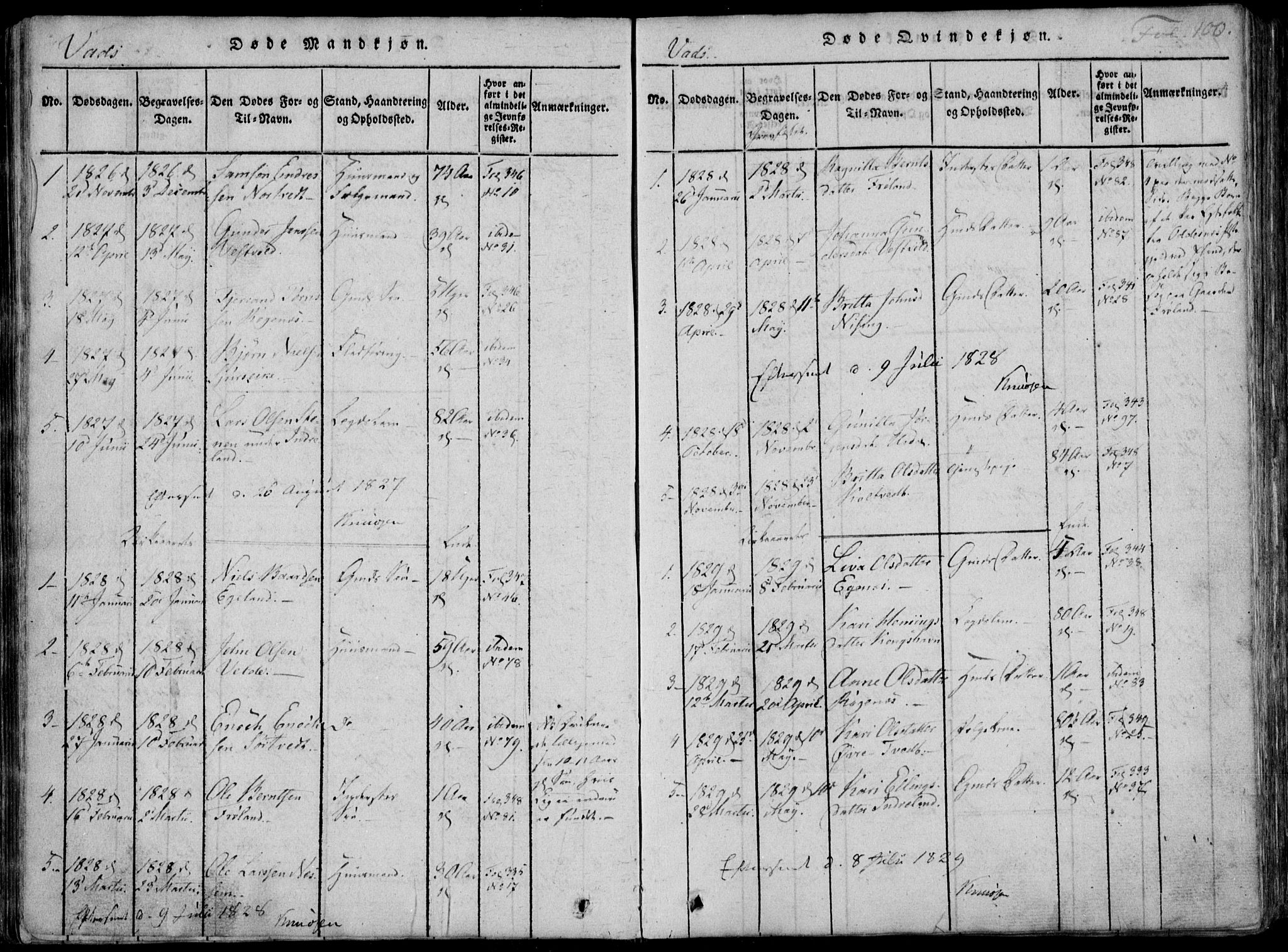 Skjold sokneprestkontor, AV/SAST-A-101847/H/Ha/Haa/L0004: Parish register (official) no. A 4 /2, 1815-1830, p. 100