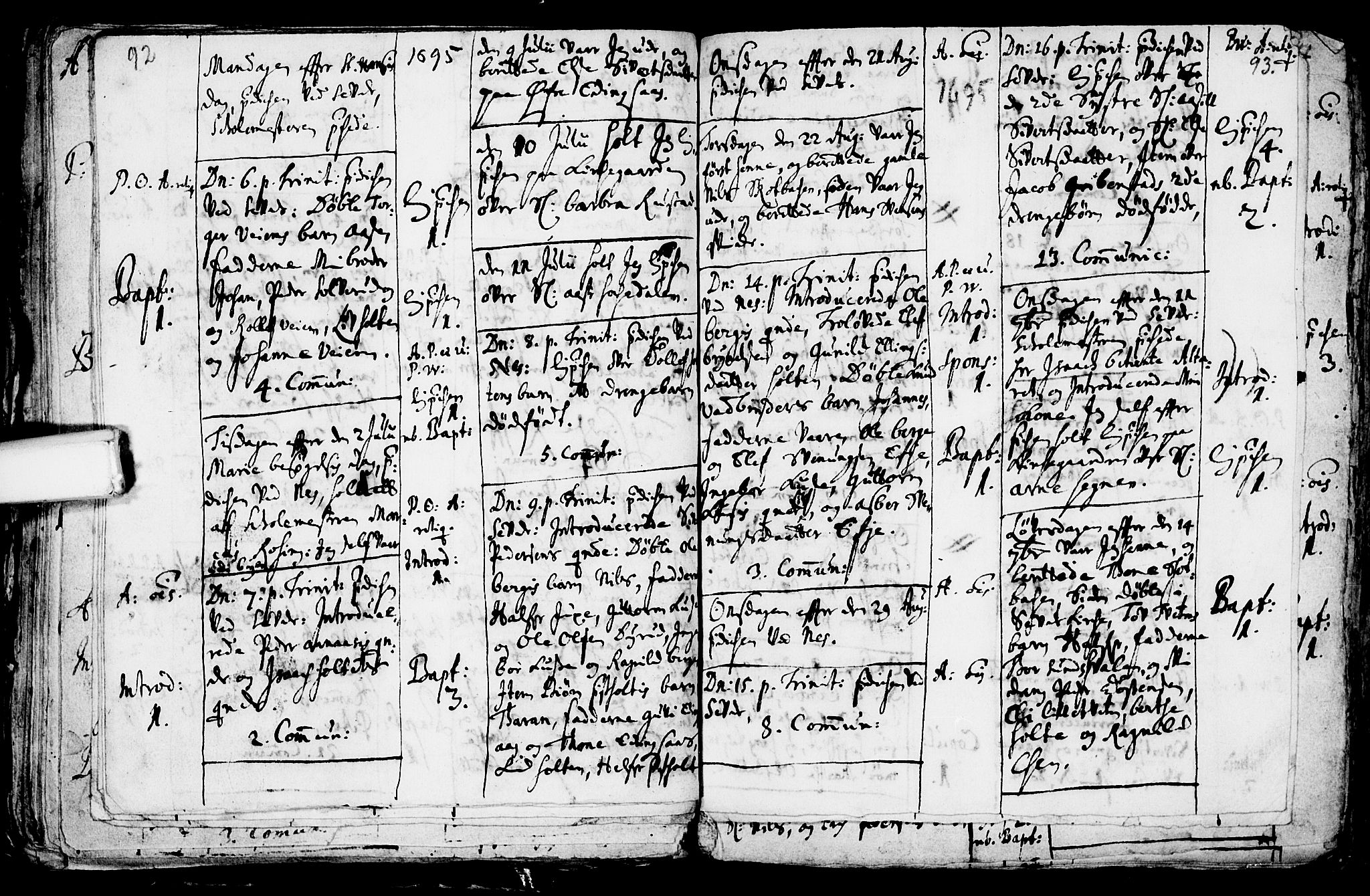 Sauherad kirkebøker, SAKO/A-298/F/Fa/L0002: Parish register (official) no. I 2, 1681-1720, p. 92-93