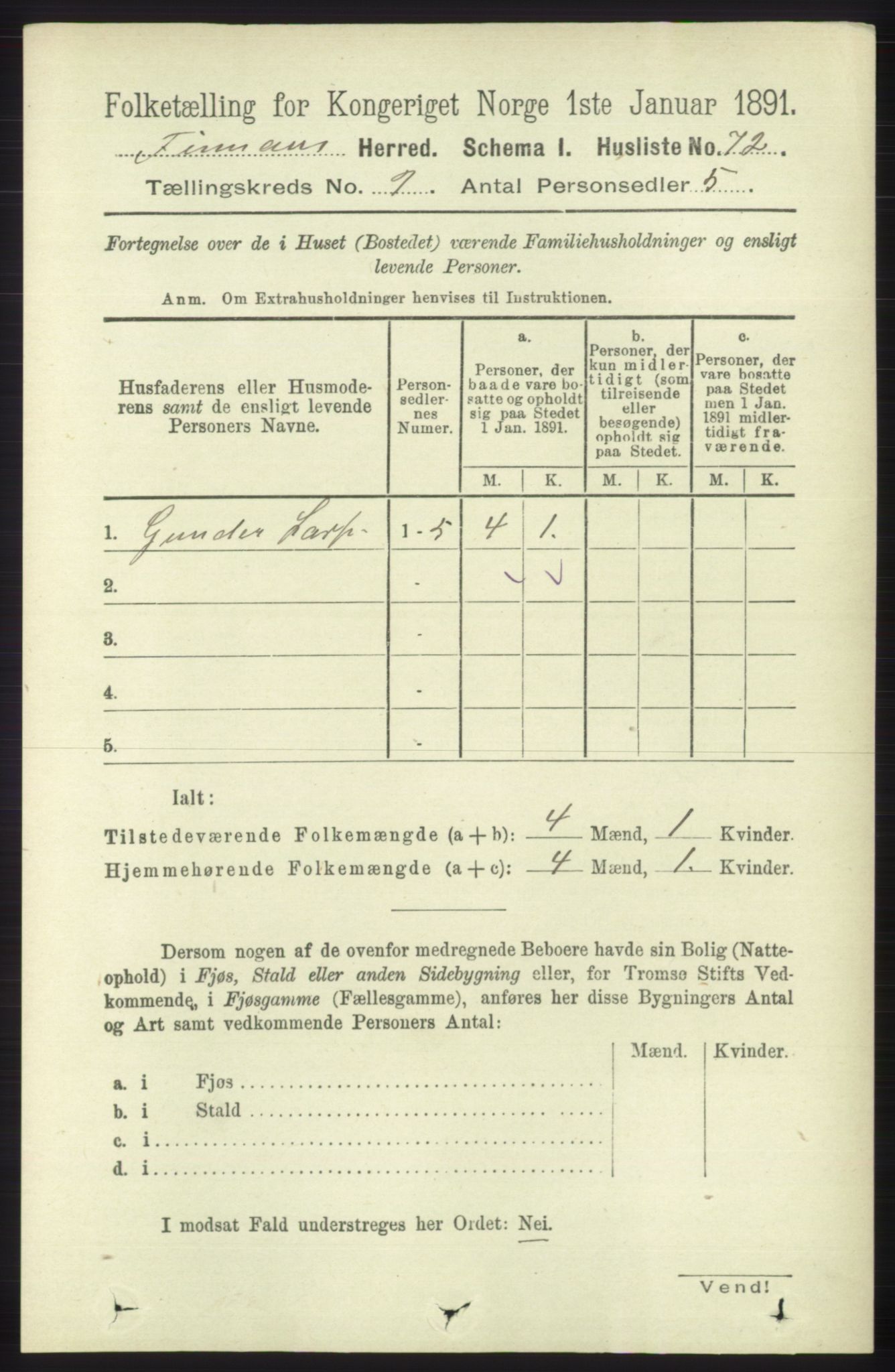 RA, 1891 census for 1218 Finnås, 1891, p. 3927