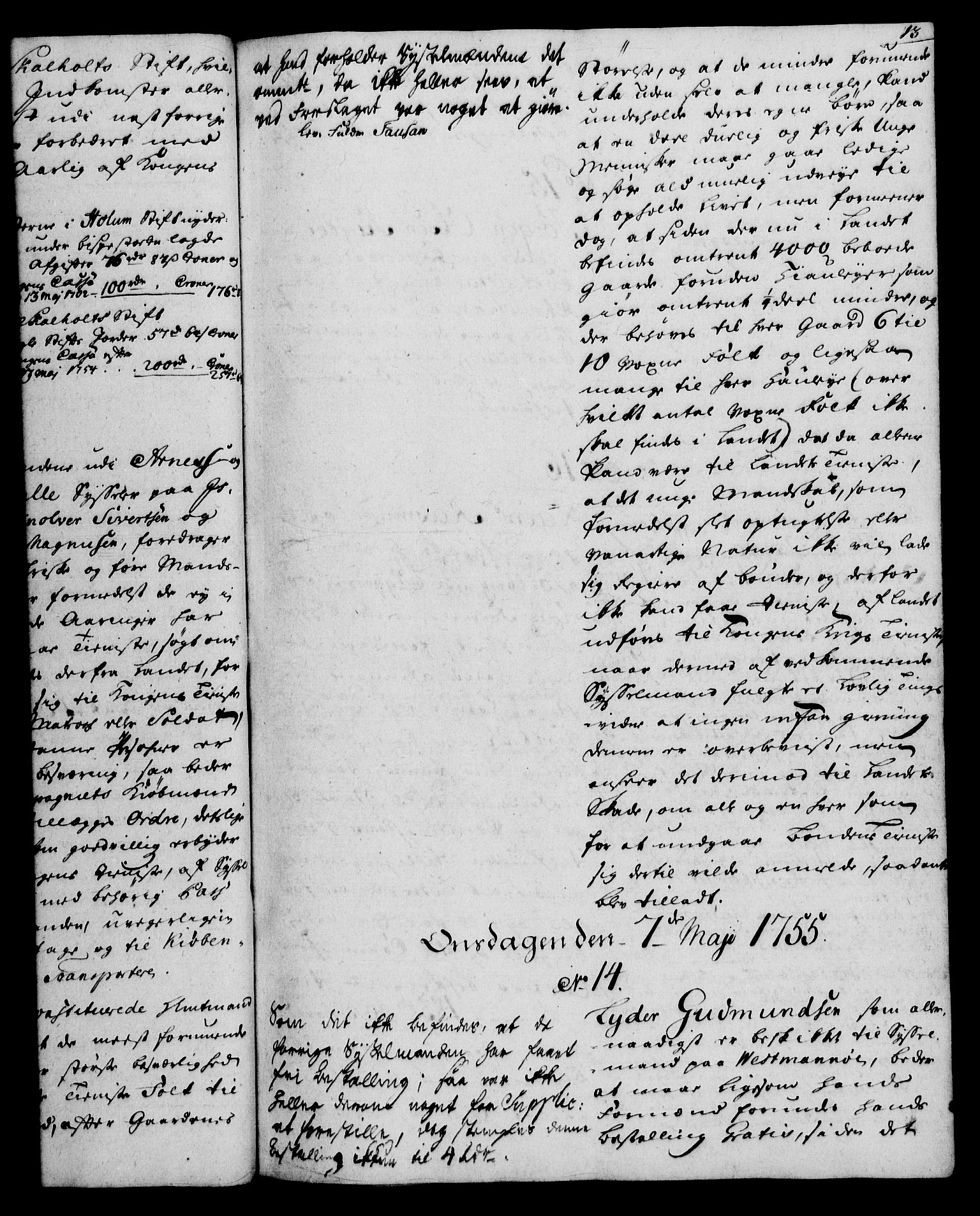 Rentekammeret, Kammerkanselliet, RA/EA-3111/G/Gh/Gha/L0033: Norsk ekstraktmemorialprotokoll (merket RK 53.78), 1755-1756, p. 13