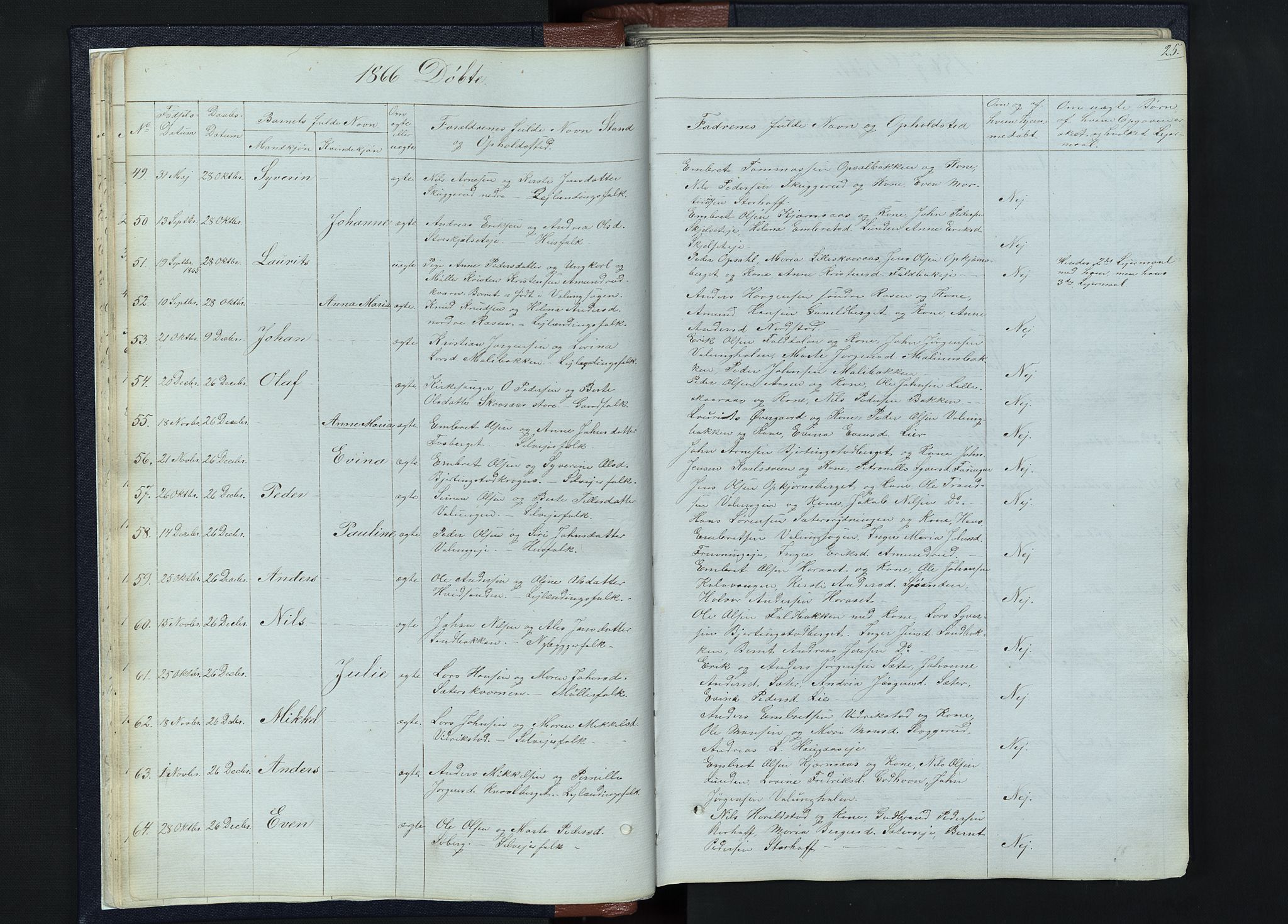 Romedal prestekontor, SAH/PREST-004/L/L0010: Parish register (copy) no. 10, 1860-1895, p. 25