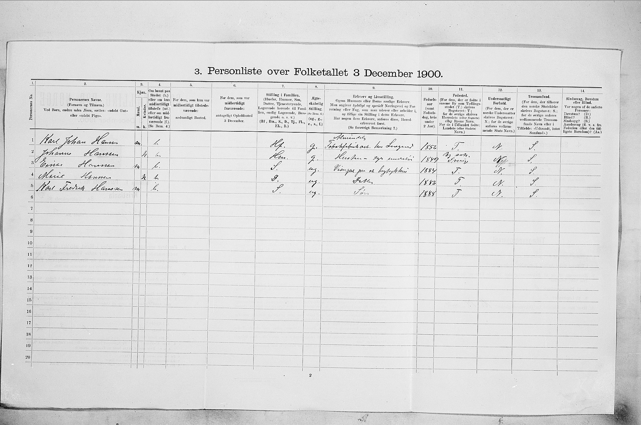 SAO, 1900 census for Kristiania, 1900, p. 35322