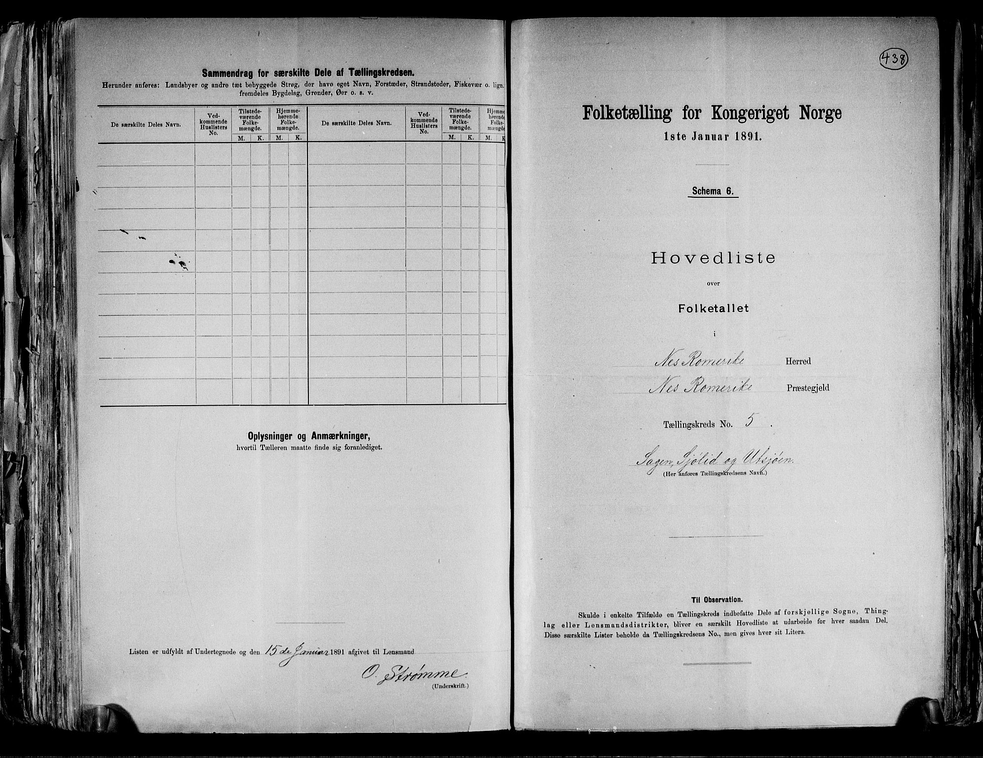 RA, 1891 census for 0236 Nes, 1891, p. 16