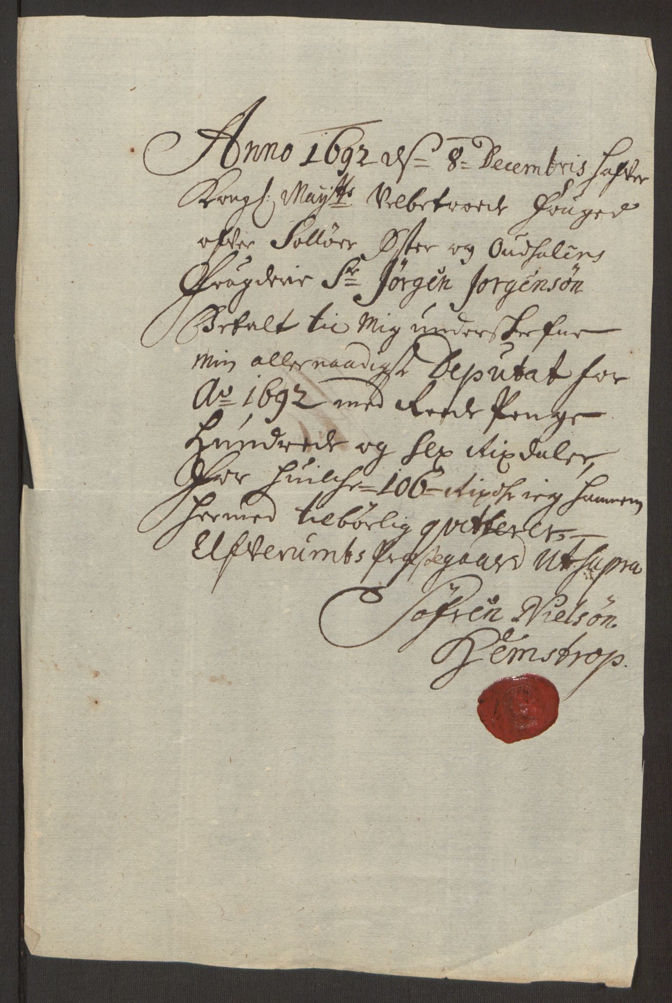 Rentekammeret inntil 1814, Reviderte regnskaper, Fogderegnskap, AV/RA-EA-4092/R13/L0830: Fogderegnskap Solør, Odal og Østerdal, 1692, p. 419