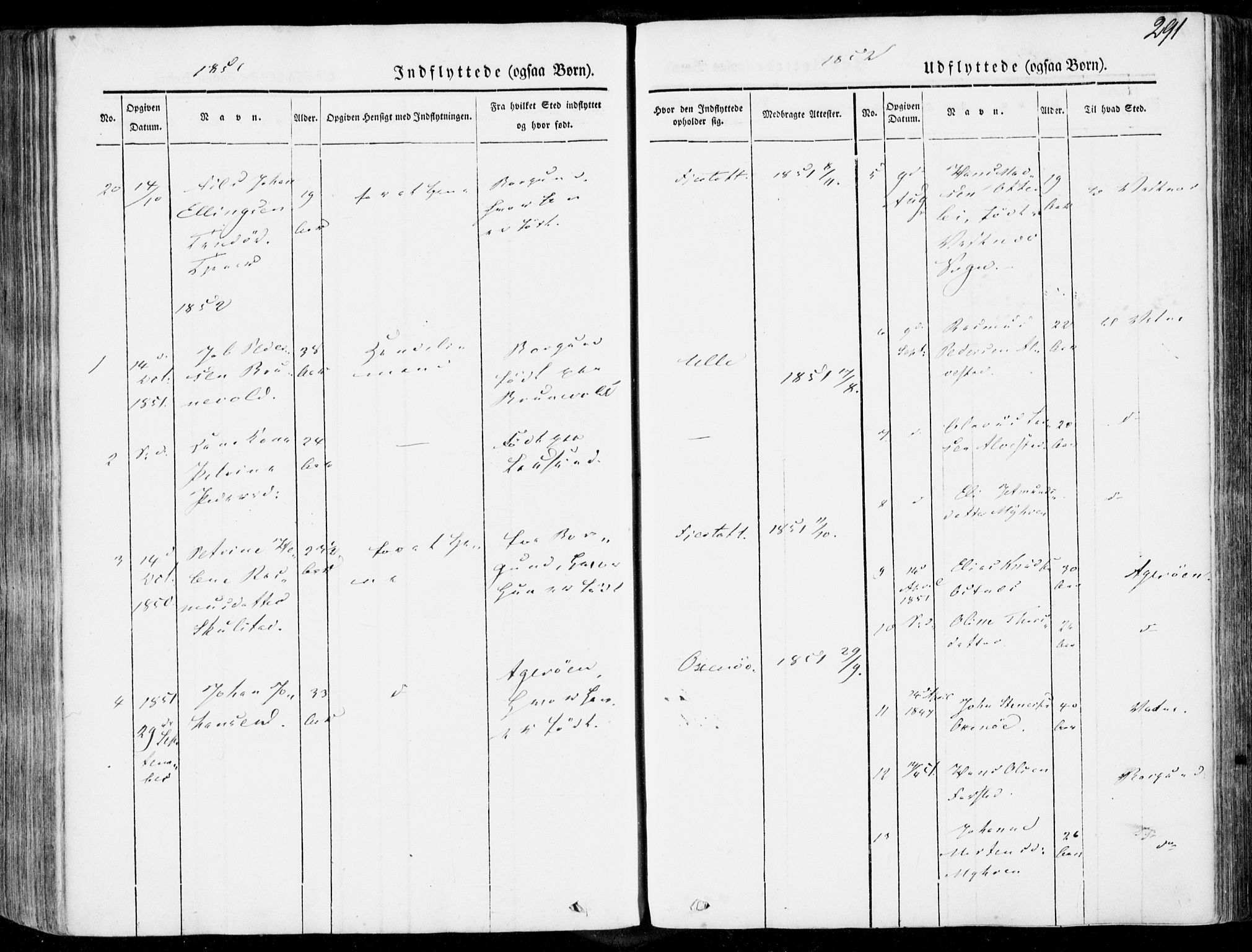 Ministerialprotokoller, klokkerbøker og fødselsregistre - Møre og Romsdal, AV/SAT-A-1454/536/L0497: Parish register (official) no. 536A06, 1845-1865, p. 291