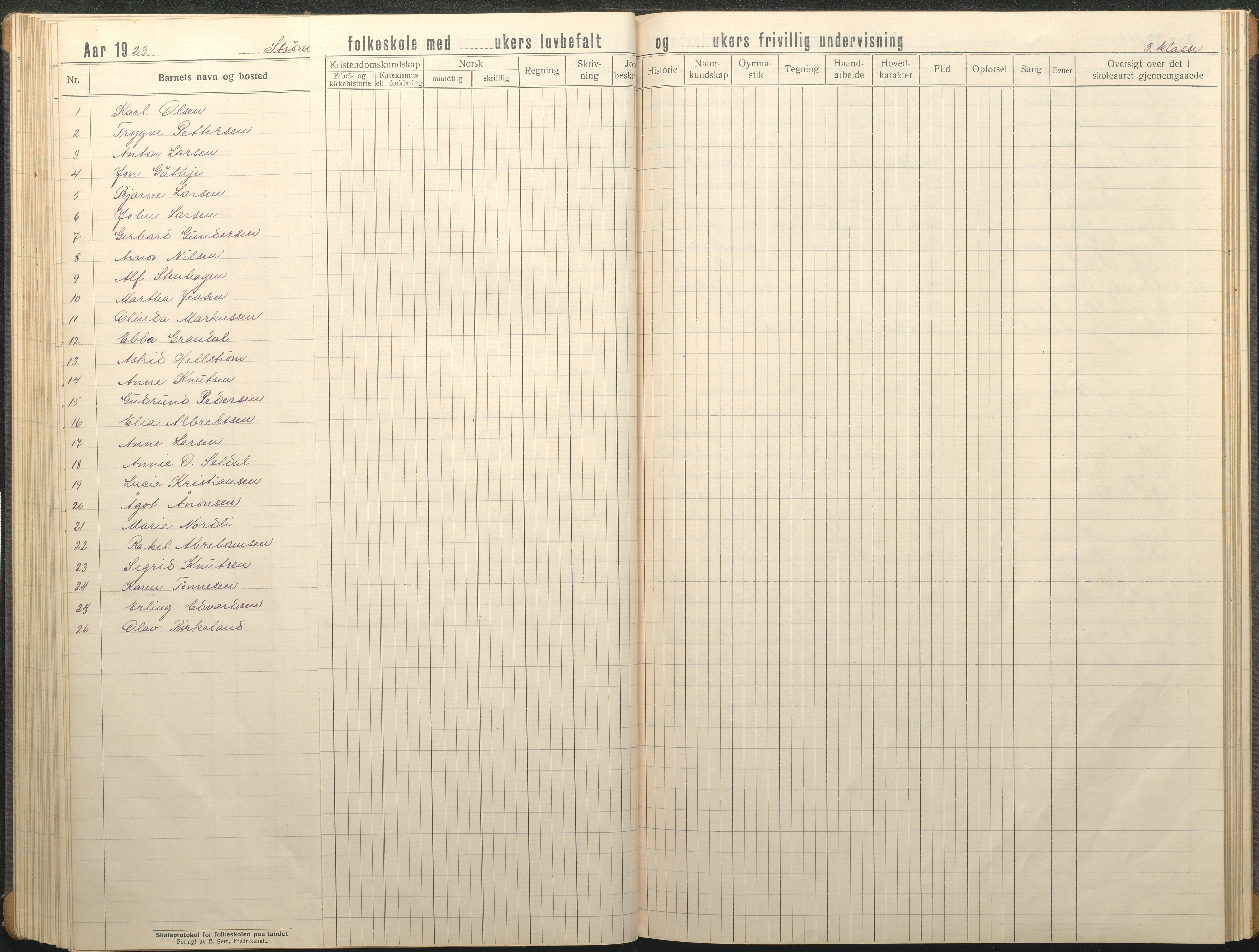 Øyestad kommune frem til 1979, AAKS/KA0920-PK/06/06G/L0012: Skoleprotokoll, 1919-1926