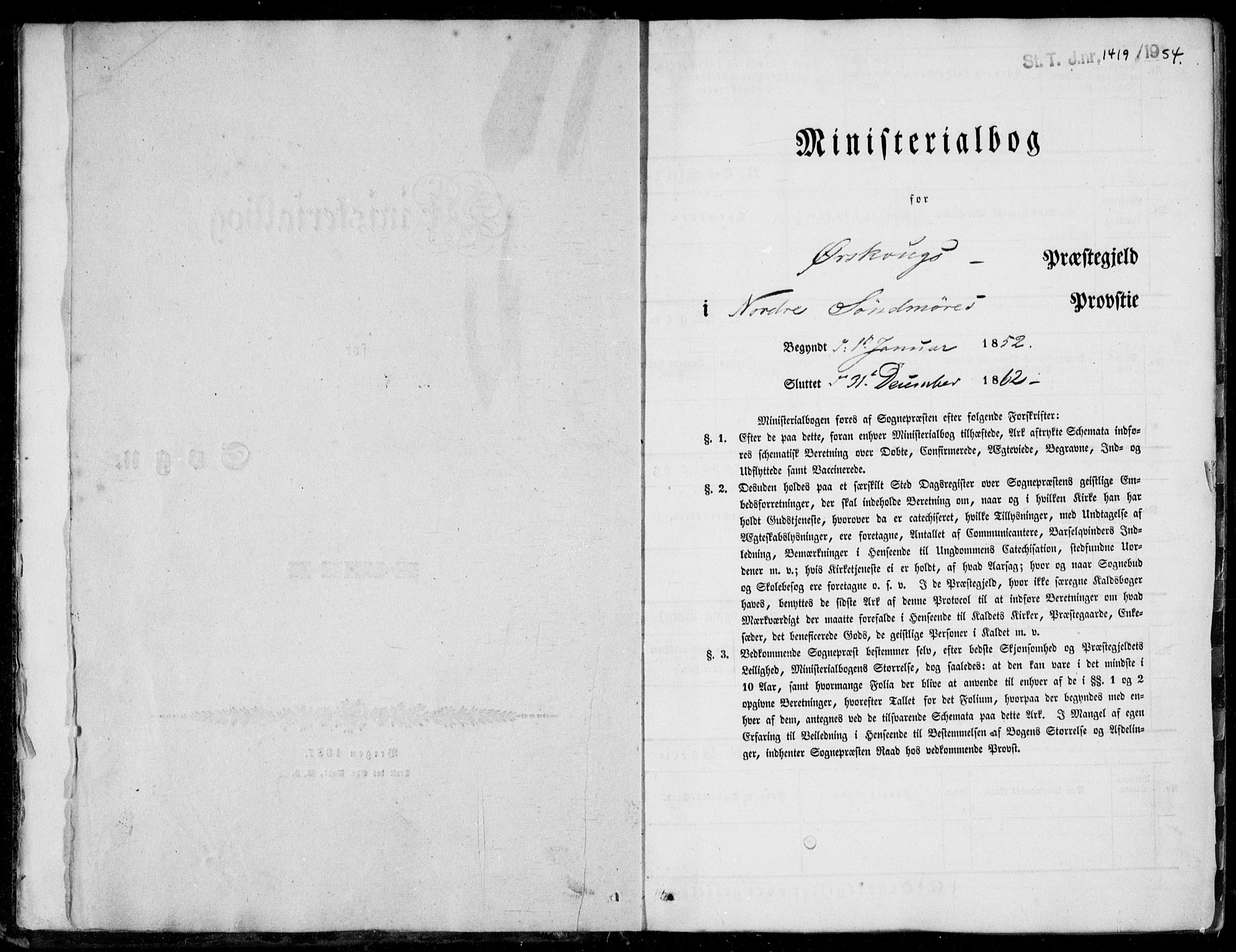 Ministerialprotokoller, klokkerbøker og fødselsregistre - Møre og Romsdal, AV/SAT-A-1454/522/L0313: Parish register (official) no. 522A08, 1852-1862
