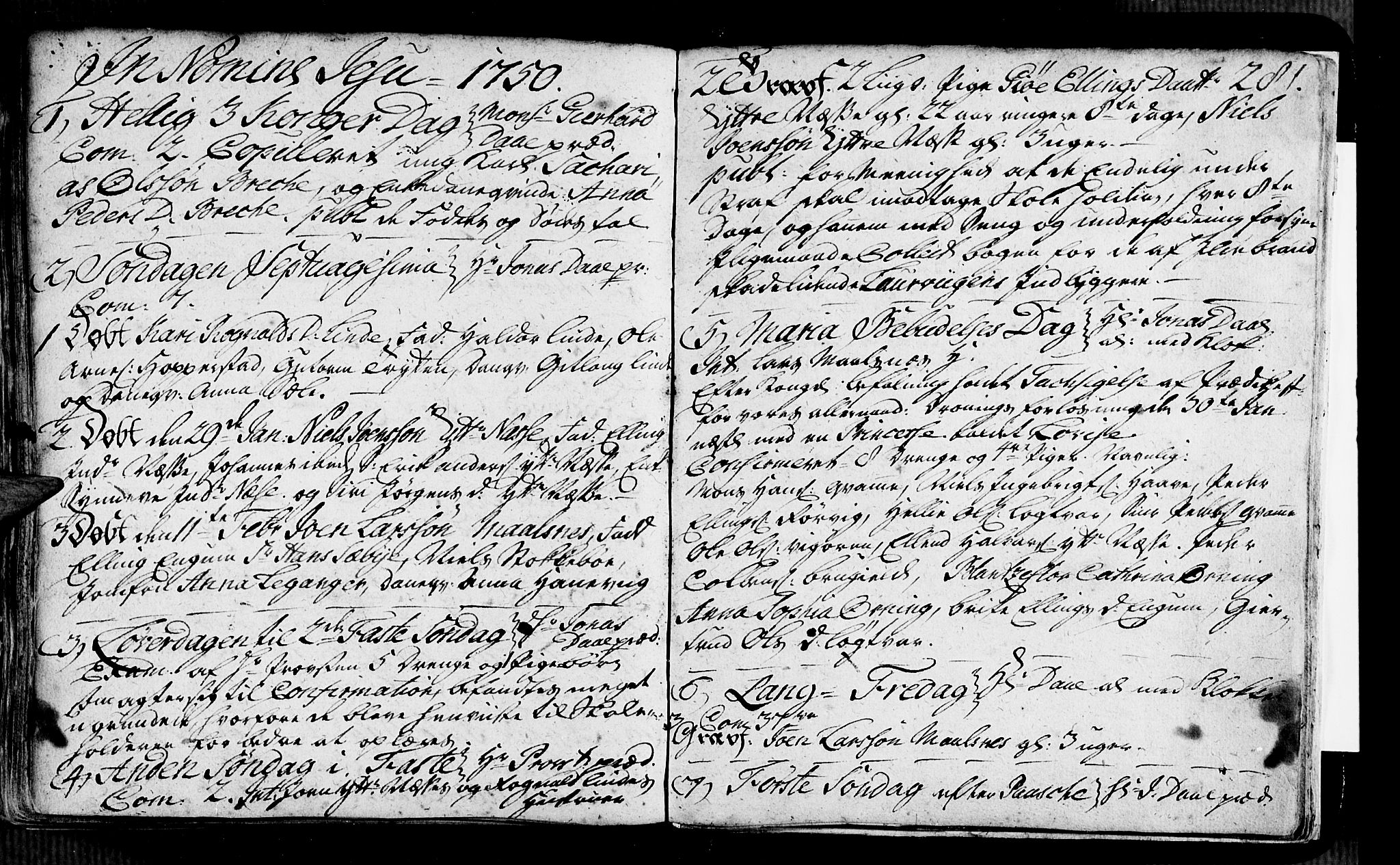 Vik sokneprestembete, AV/SAB-A-81501/H/Haa/Haaa/L0002: Parish register (official) no. A 2 / 4, 1740-1754, p. 281