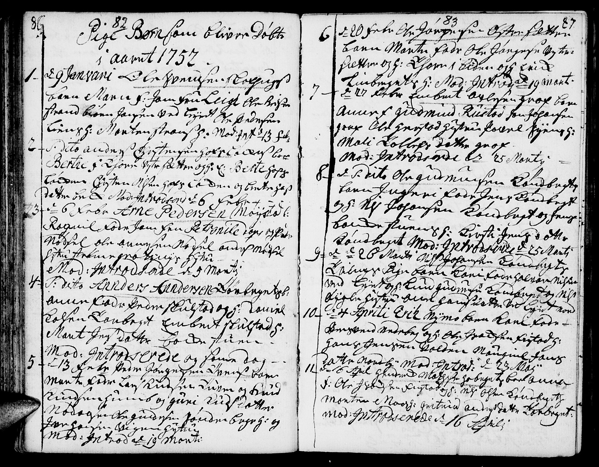 Elverum prestekontor, AV/SAH-PREST-044/H/Ha/Haa/L0002: Parish register (official) no. 2, 1751-1756, p. 86-87