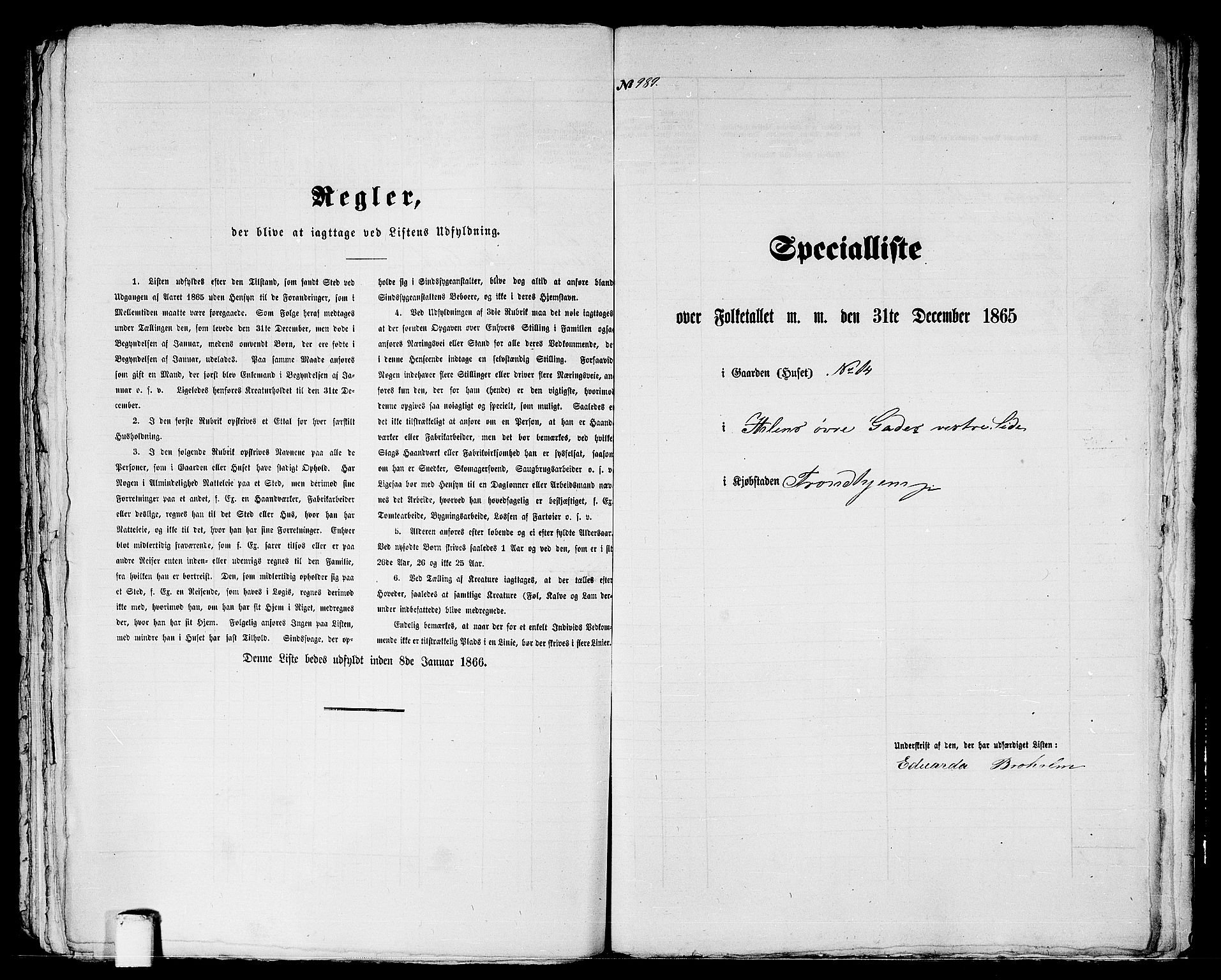 RA, 1865 census for Trondheim, 1865, p. 2057