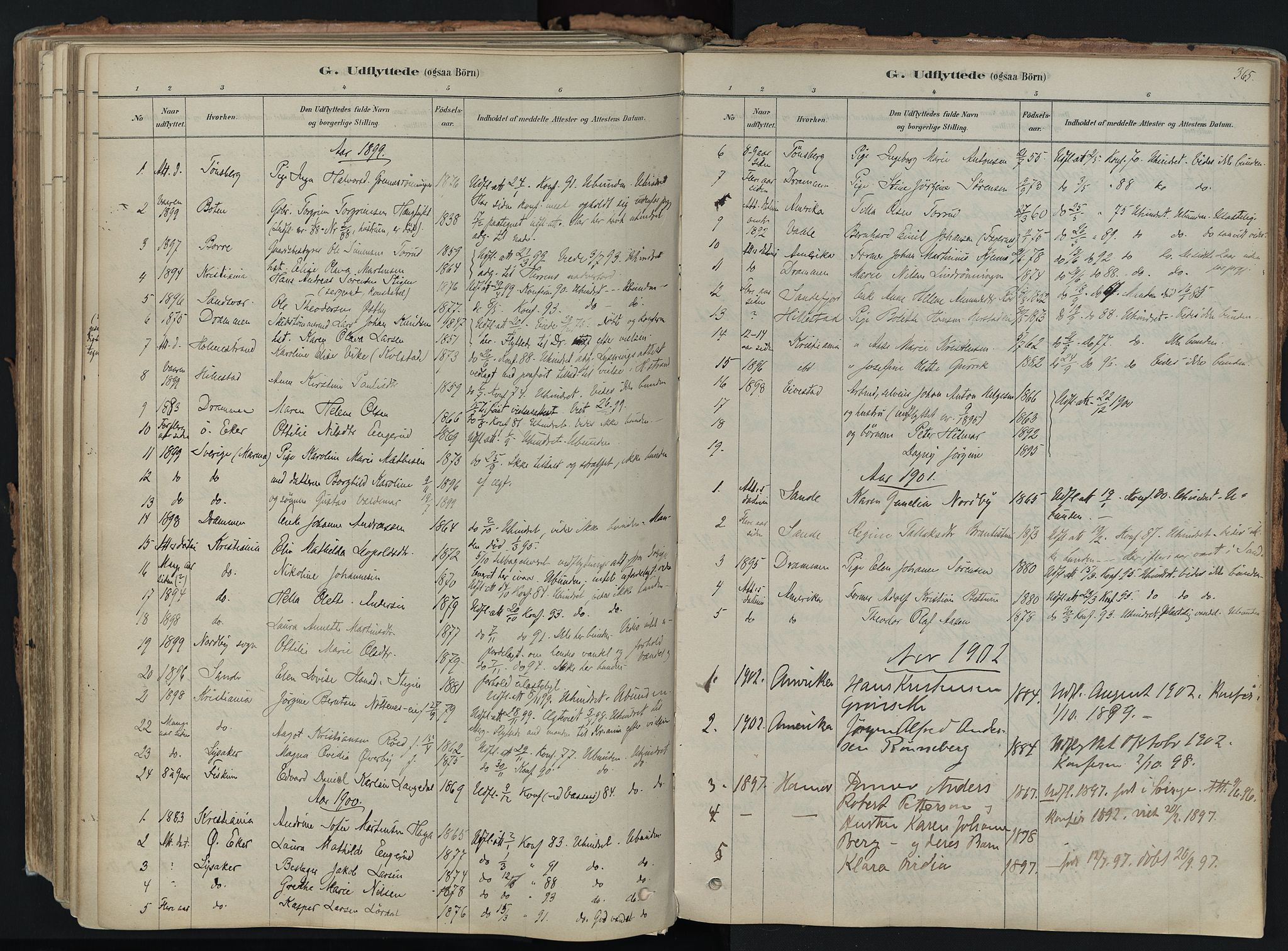 Hof kirkebøker, SAKO/A-64/F/Fa/L0007: Parish register (official) no. I 7, 1878-1940, p. 365