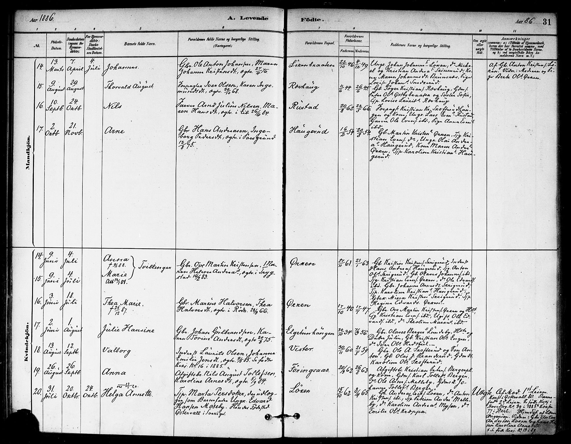 Eidsberg prestekontor Kirkebøker, AV/SAO-A-10905/F/Fb/L0001: Parish register (official) no. II 1, 1879-1900, p. 31