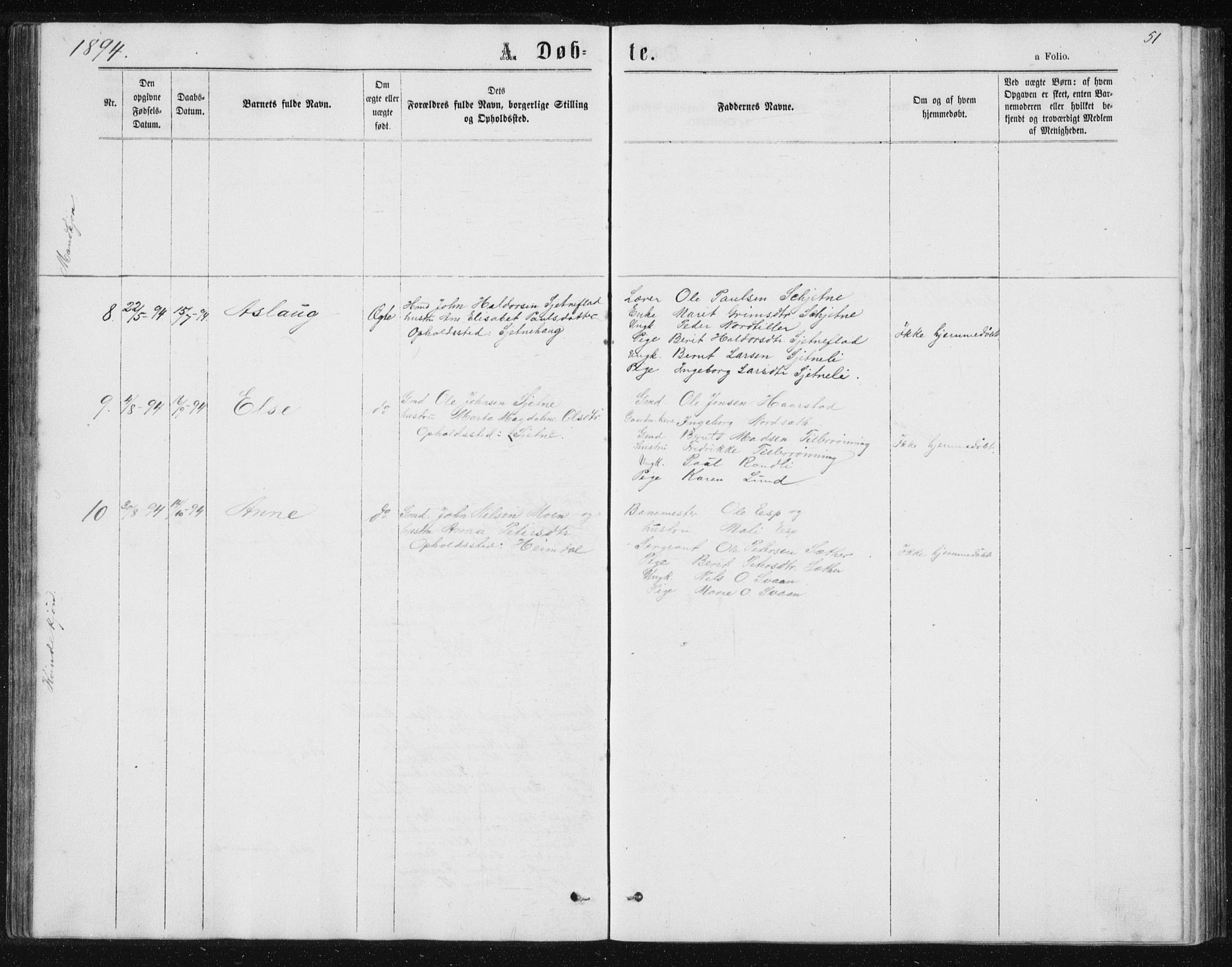 Ministerialprotokoller, klokkerbøker og fødselsregistre - Sør-Trøndelag, SAT/A-1456/621/L0459: Parish register (copy) no. 621C02, 1866-1895, p. 51