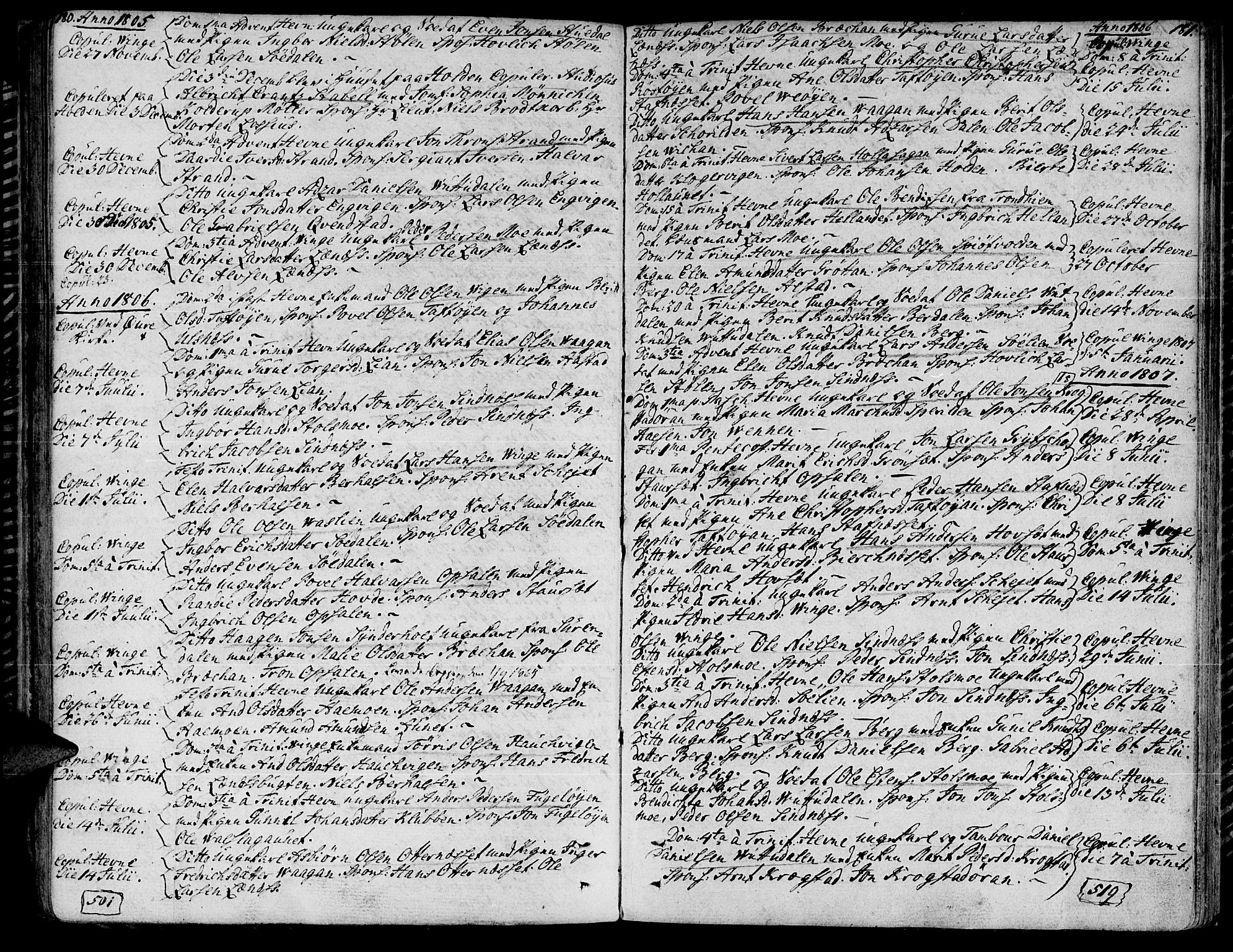 Ministerialprotokoller, klokkerbøker og fødselsregistre - Sør-Trøndelag, SAT/A-1456/630/L0490: Parish register (official) no. 630A03, 1795-1818, p. 180-181
