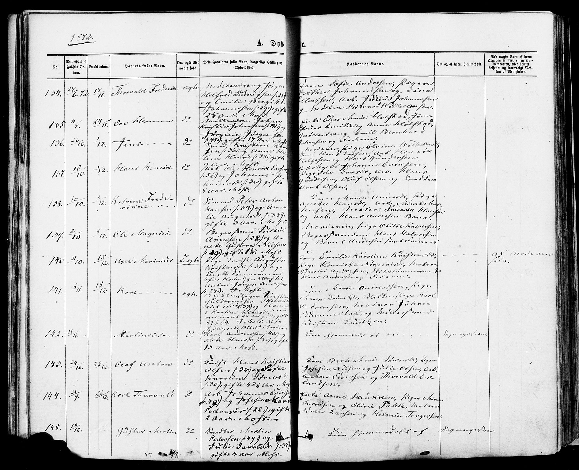 Moss prestekontor Kirkebøker, AV/SAO-A-2003/F/Fa/L0010: Parish register (official) no. I 10, 1870-1877
