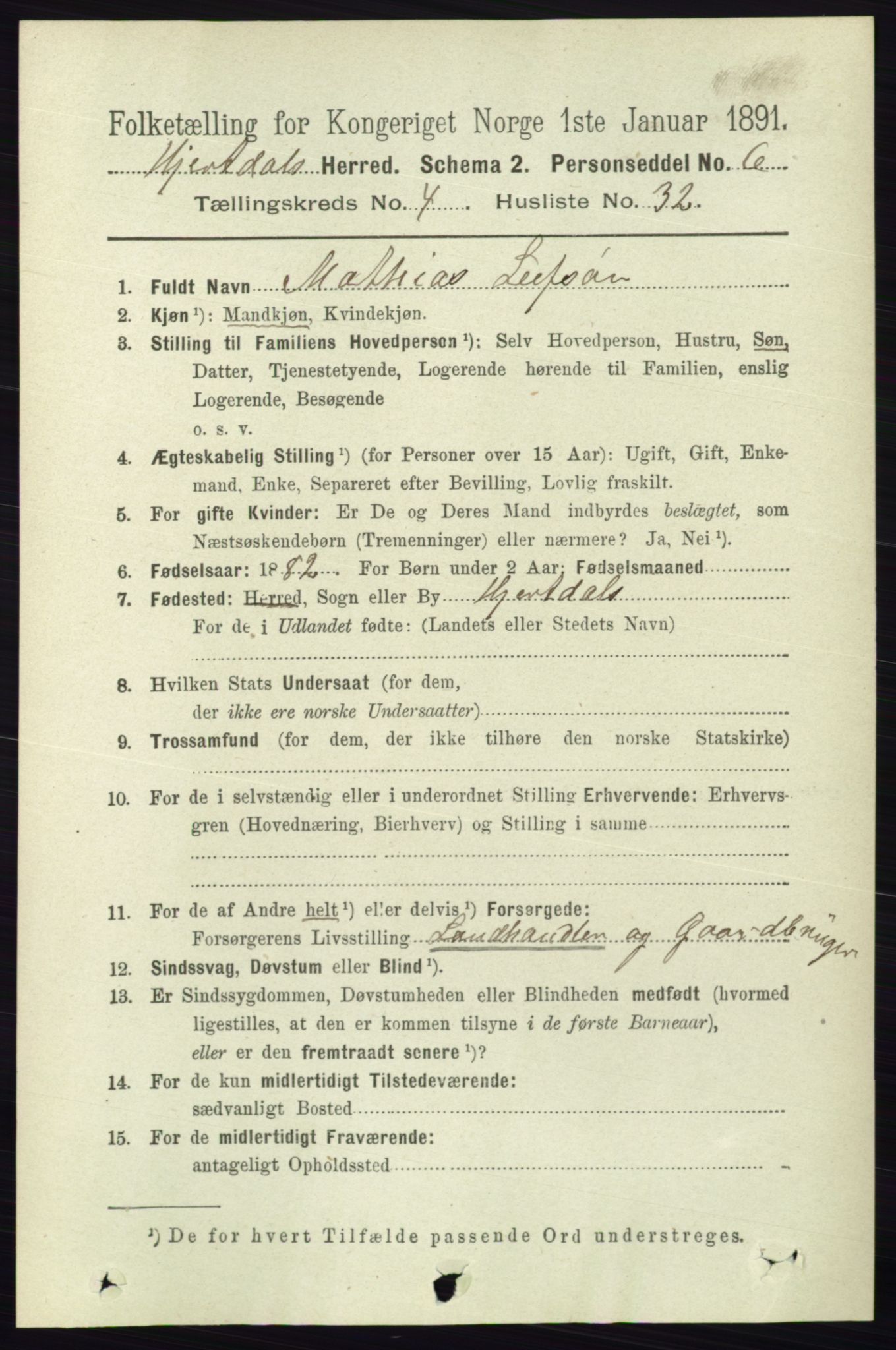RA, 1891 census for 0827 Hjartdal, 1891, p. 1571