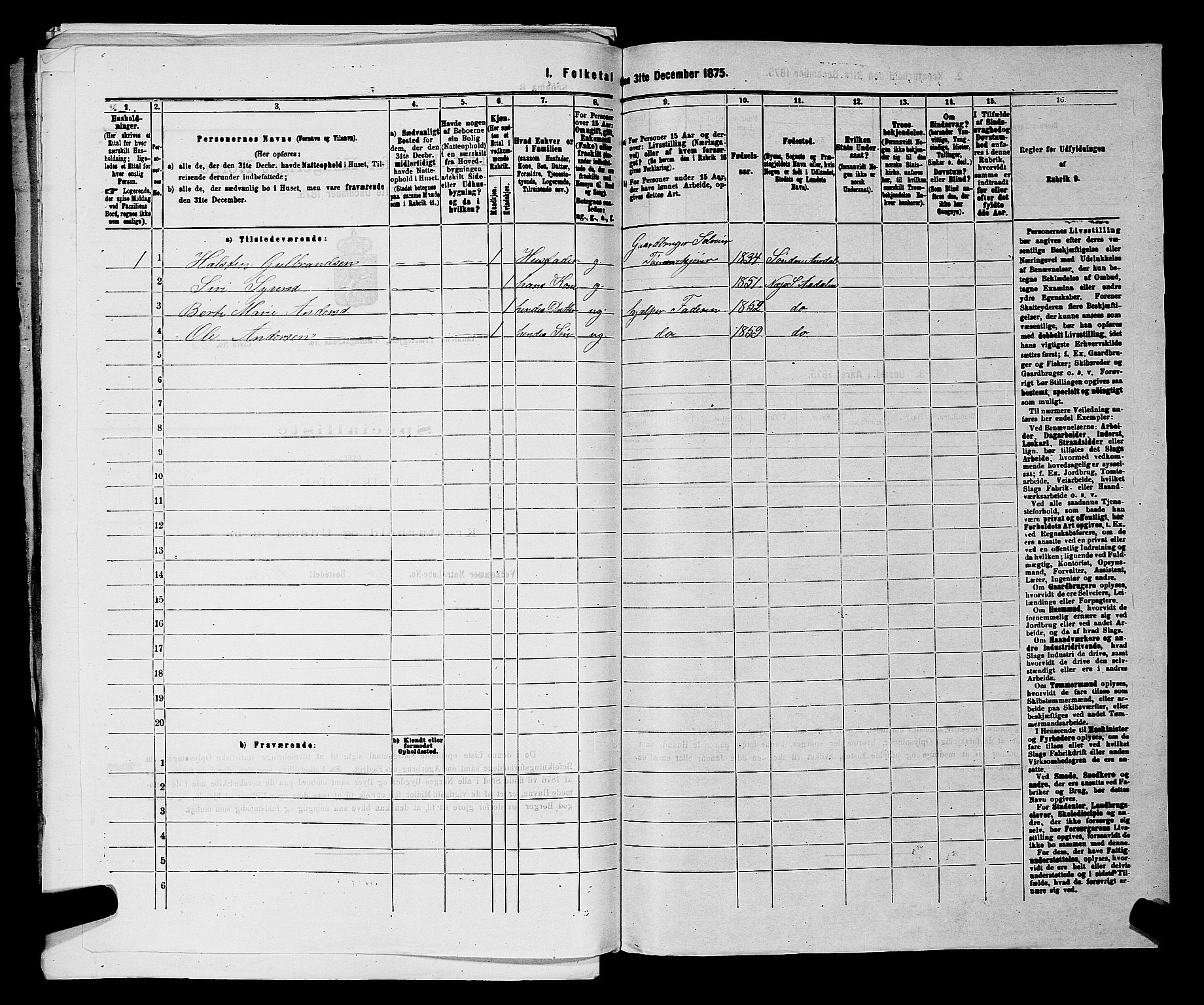 SAKO, 1875 census for 0614P Ådal, 1875, p. 449