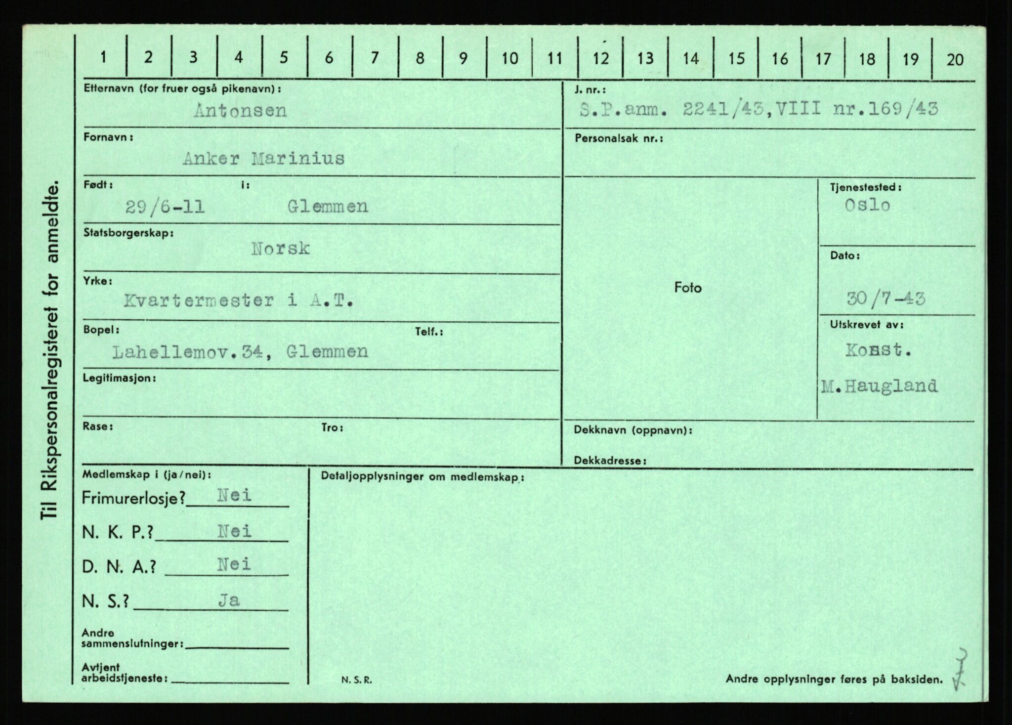 Statspolitiet - Hovedkontoret / Osloavdelingen, AV/RA-S-1329/C/Ca/L0001: Aabakken - Armann, 1943-1945, p. 4648