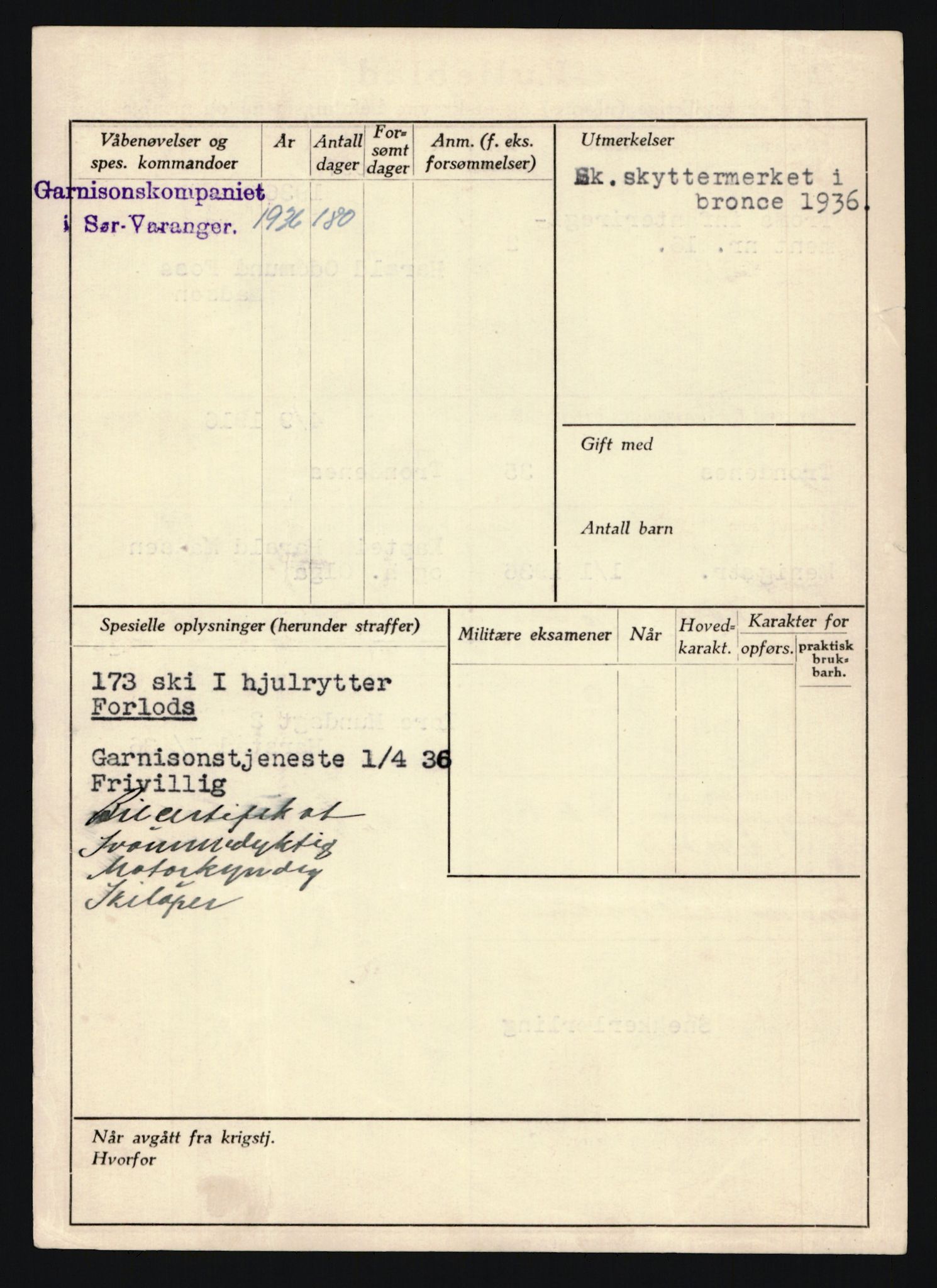 Forsvaret, Troms infanteriregiment nr. 16, AV/RA-RAFA-3146/P/Pa/L0020: Rulleblad for regimentets menige mannskaper, årsklasse 1936, 1936, p. 842