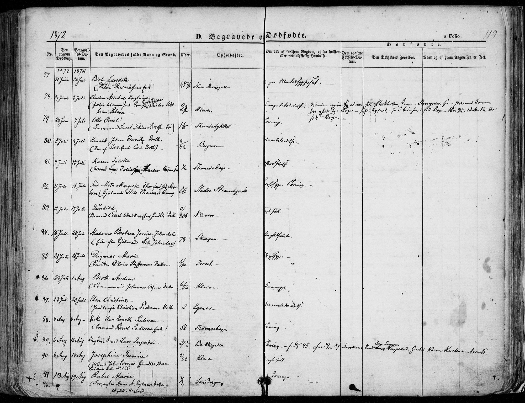 Domkirken sokneprestkontor, SAST/A-101812/001/30/30BA/L0020: Parish register (official) no. A 19, 1858-1877, p. 119