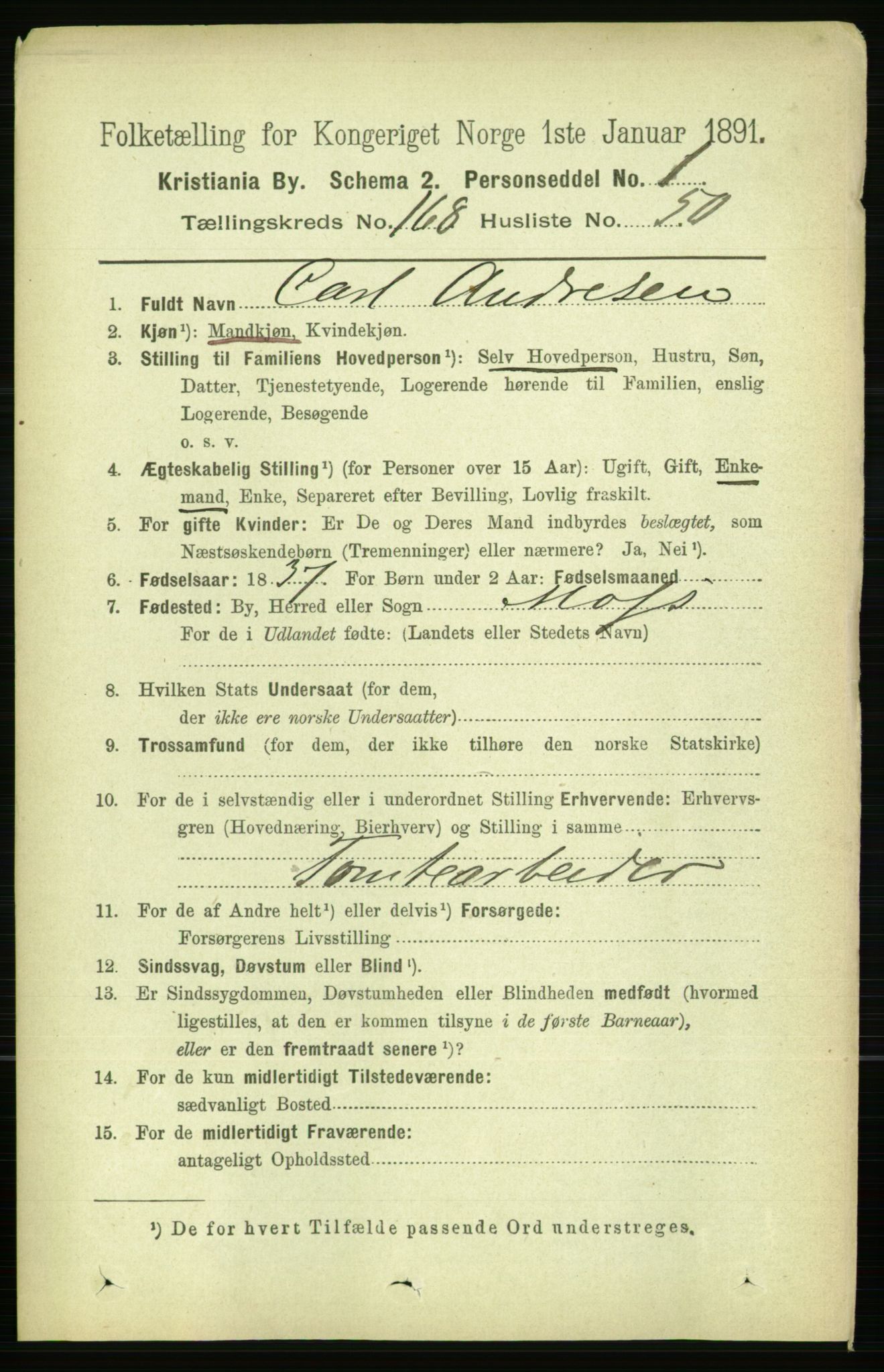 RA, 1891 census for 0301 Kristiania, 1891, p. 98719