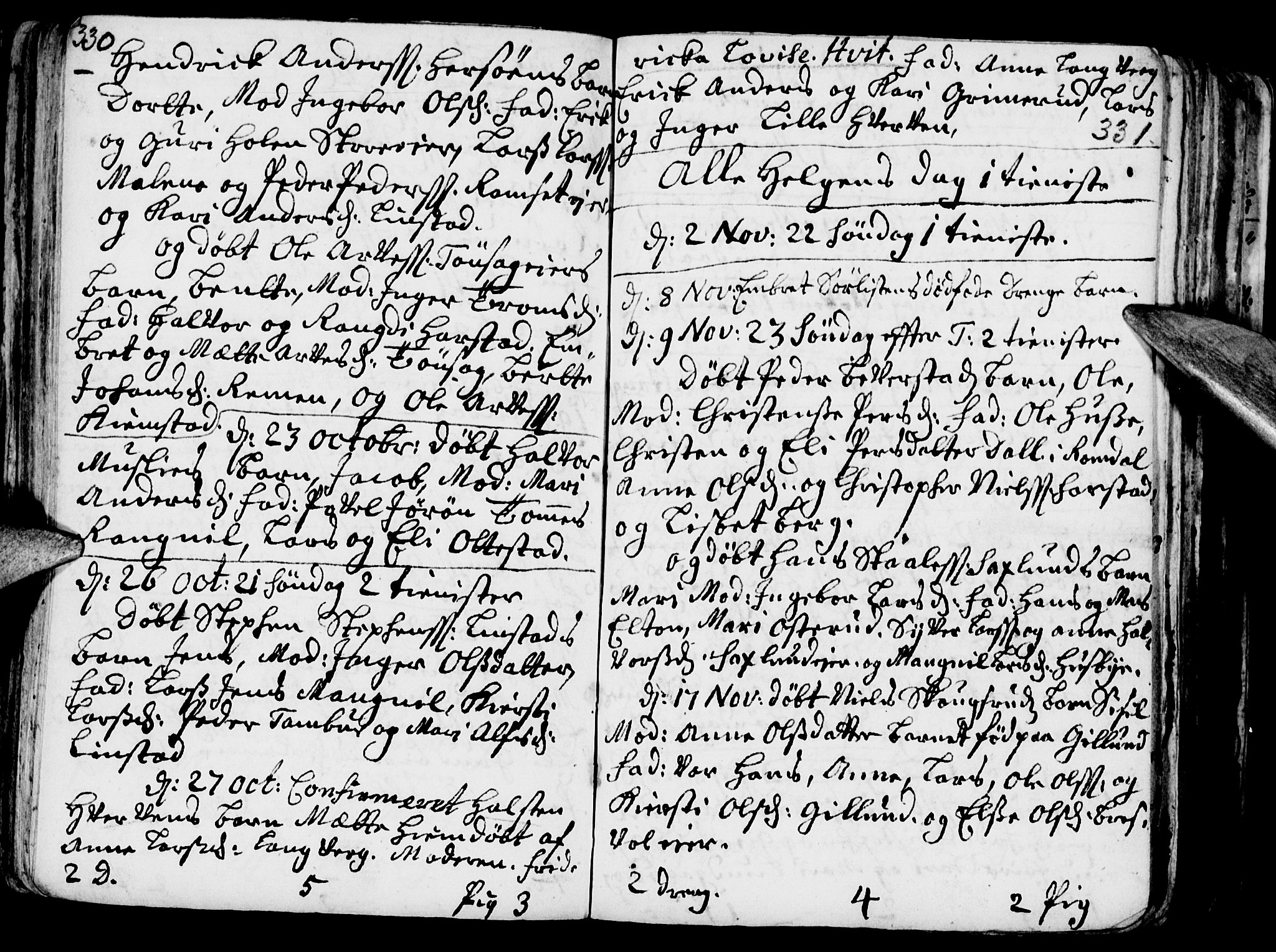 Stange prestekontor, AV/SAH-PREST-002/K/L0002: Parish register (official) no. 2, 1724-1740, p. 330-331