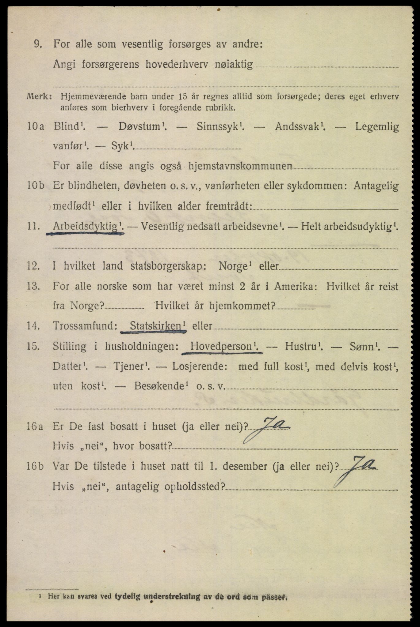 SAK, 1920 census for Tveit, 1920, p. 1985