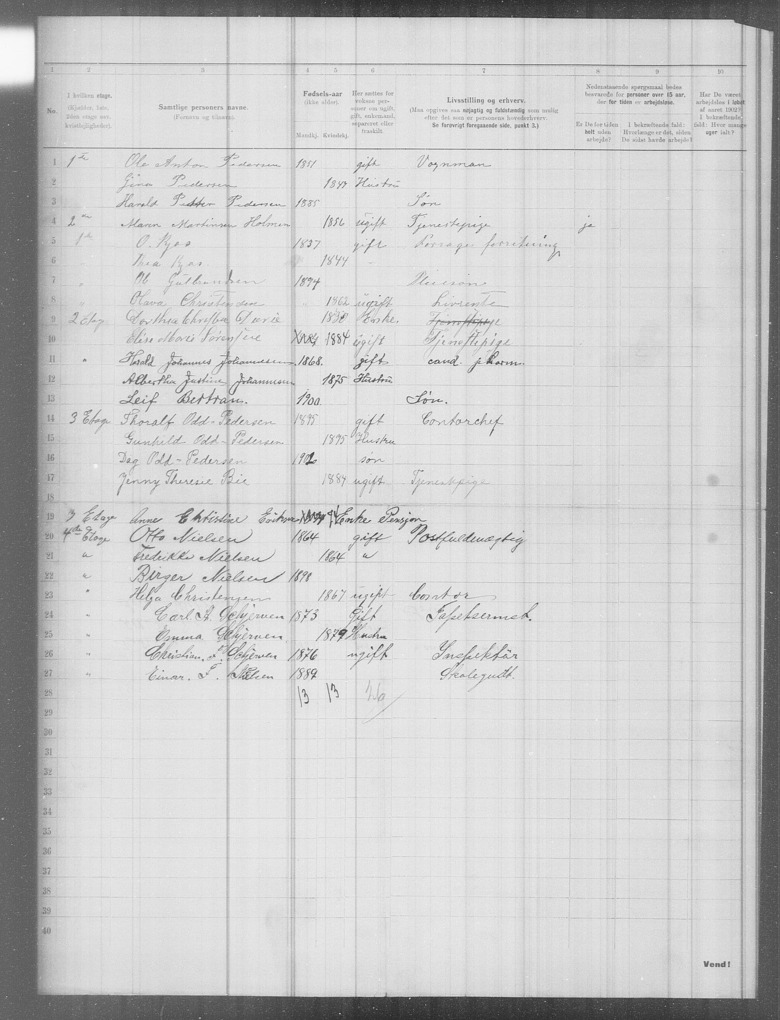 OBA, Municipal Census 1902 for Kristiania, 1902, p. 6977