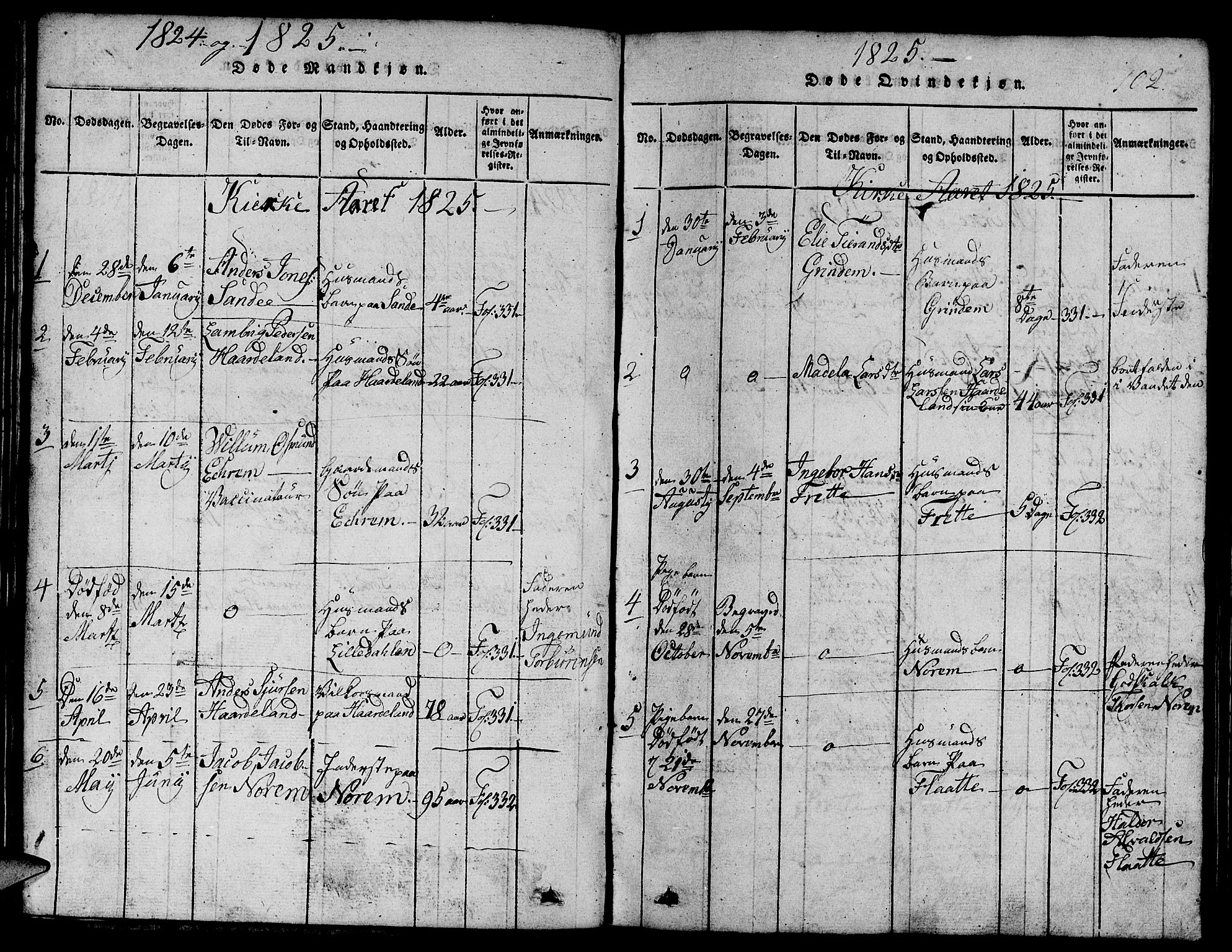 Etne sokneprestembete, SAB/A-75001/H/Hab: Parish register (copy) no. C 1, 1816-1841, p. 102