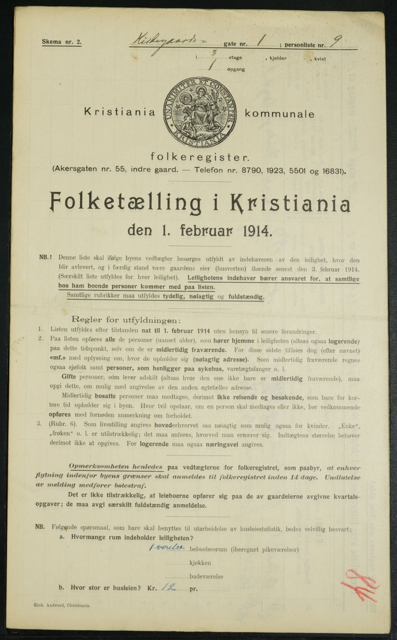 OBA, Municipal Census 1914 for Kristiania, 1914, p. 49981