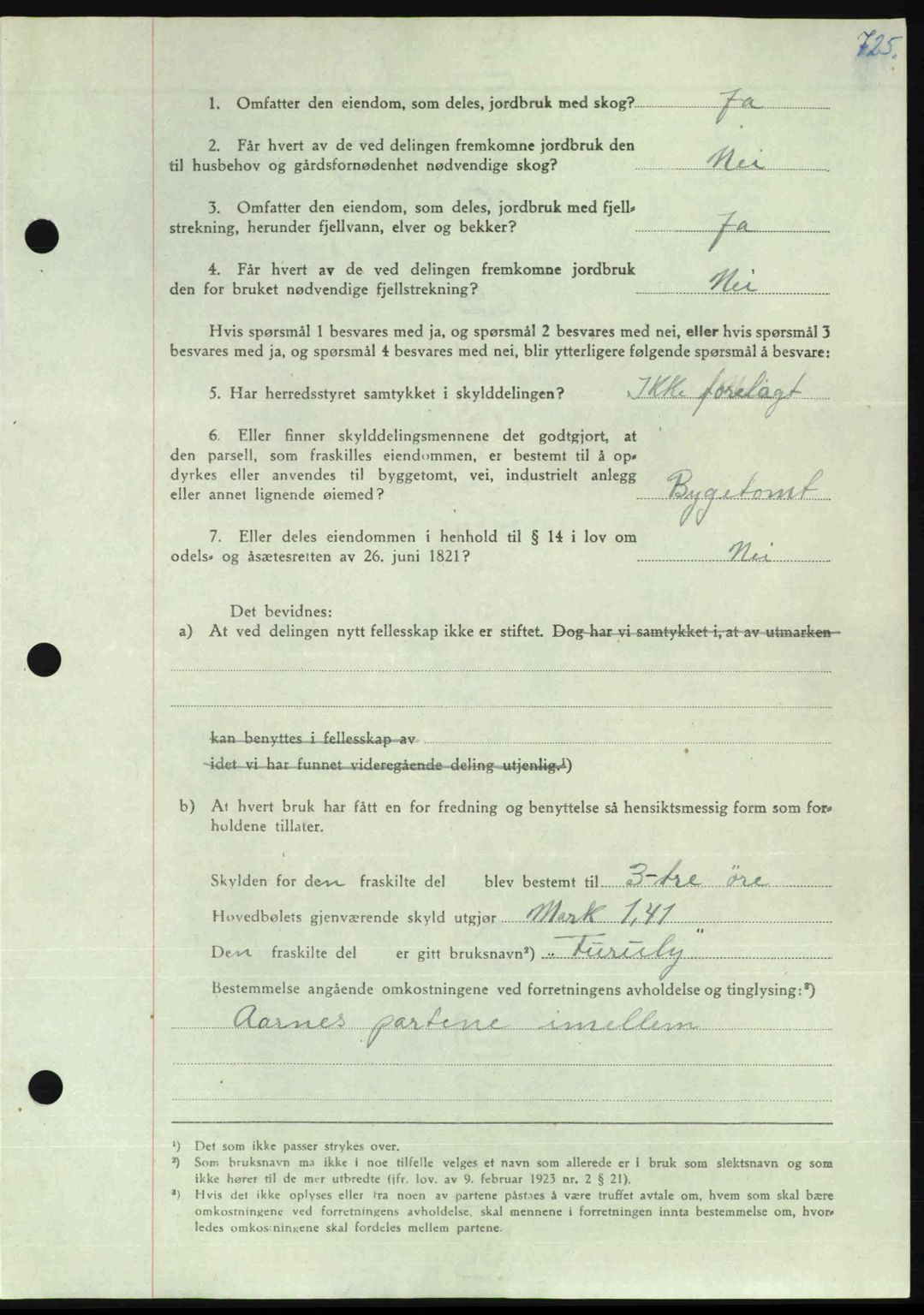 Nordmøre sorenskriveri, AV/SAT-A-4132/1/2/2Ca: Mortgage book no. A106, 1947-1947, Diary no: : 2605/1947