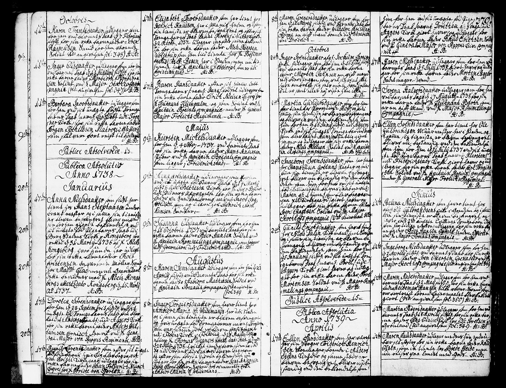 Oslo domkirke Kirkebøker, AV/SAO-A-10752/F/Fa/L0003: Parish register (official) no. 3, 1731-1743, p. 370
