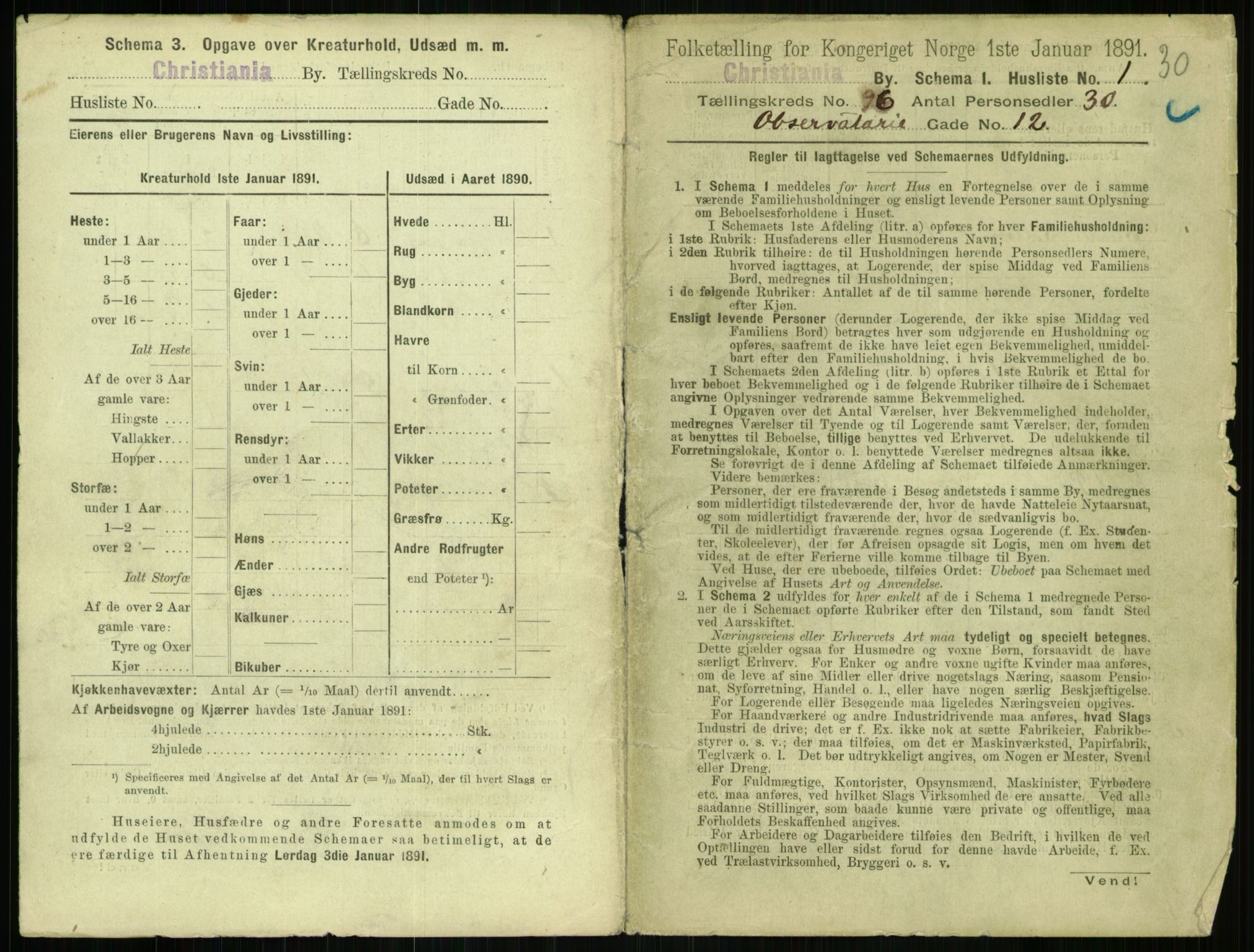 RA, 1891 census for 0301 Kristiania, 1891, p. 46513