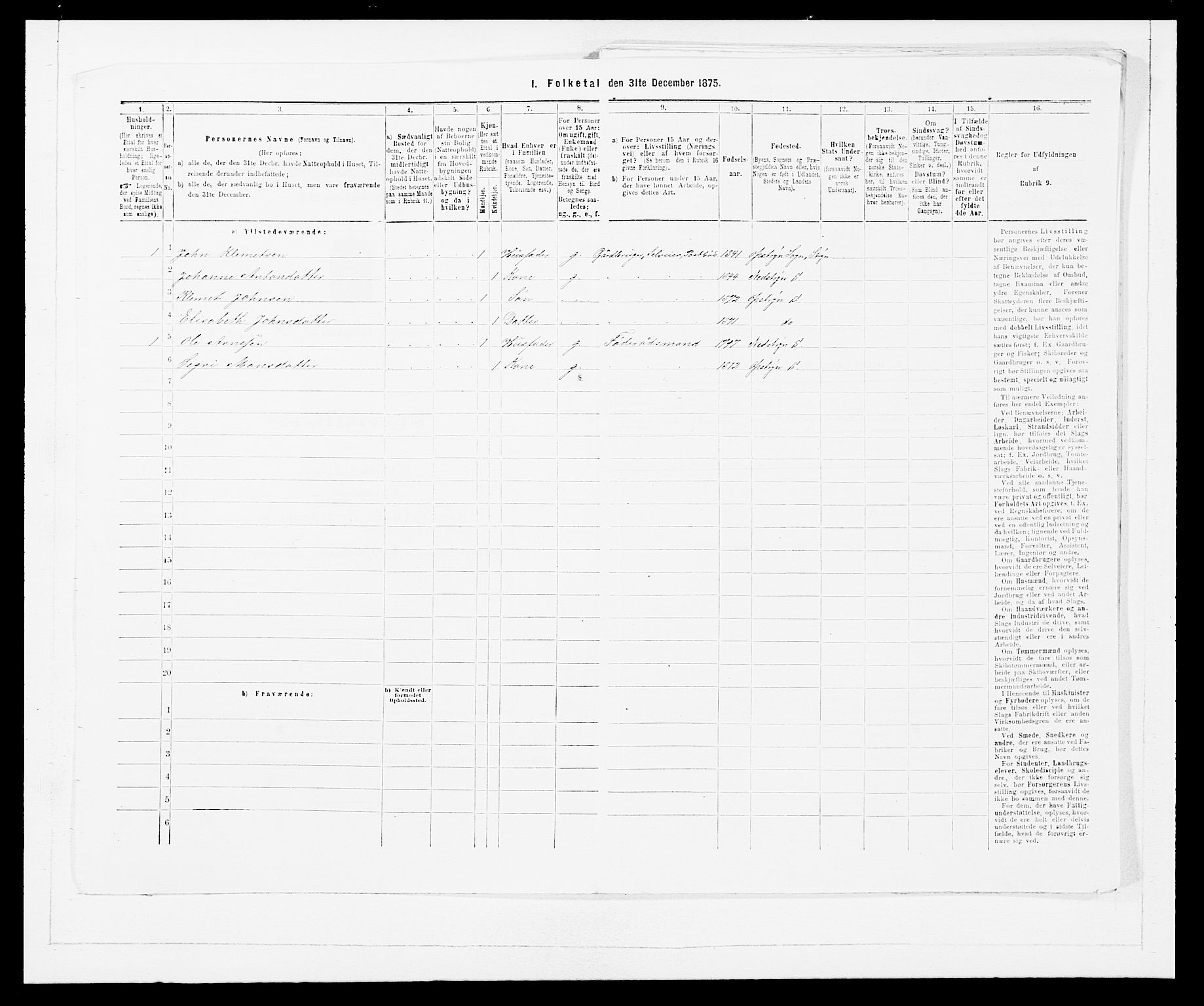 SAB, 1875 Census for 1448P Stryn, 1875, p. 450