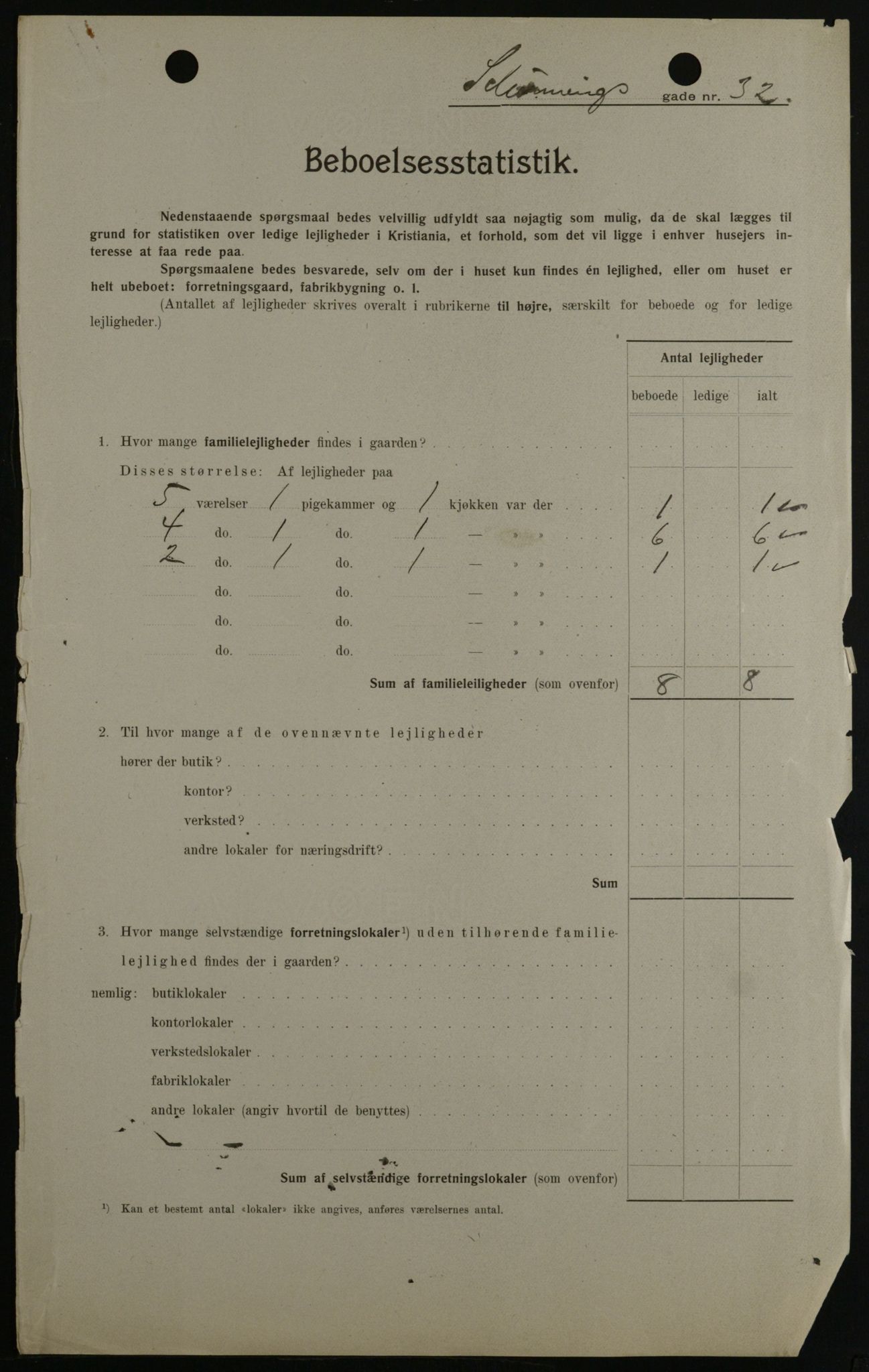 OBA, Municipal Census 1908 for Kristiania, 1908, p. 84379