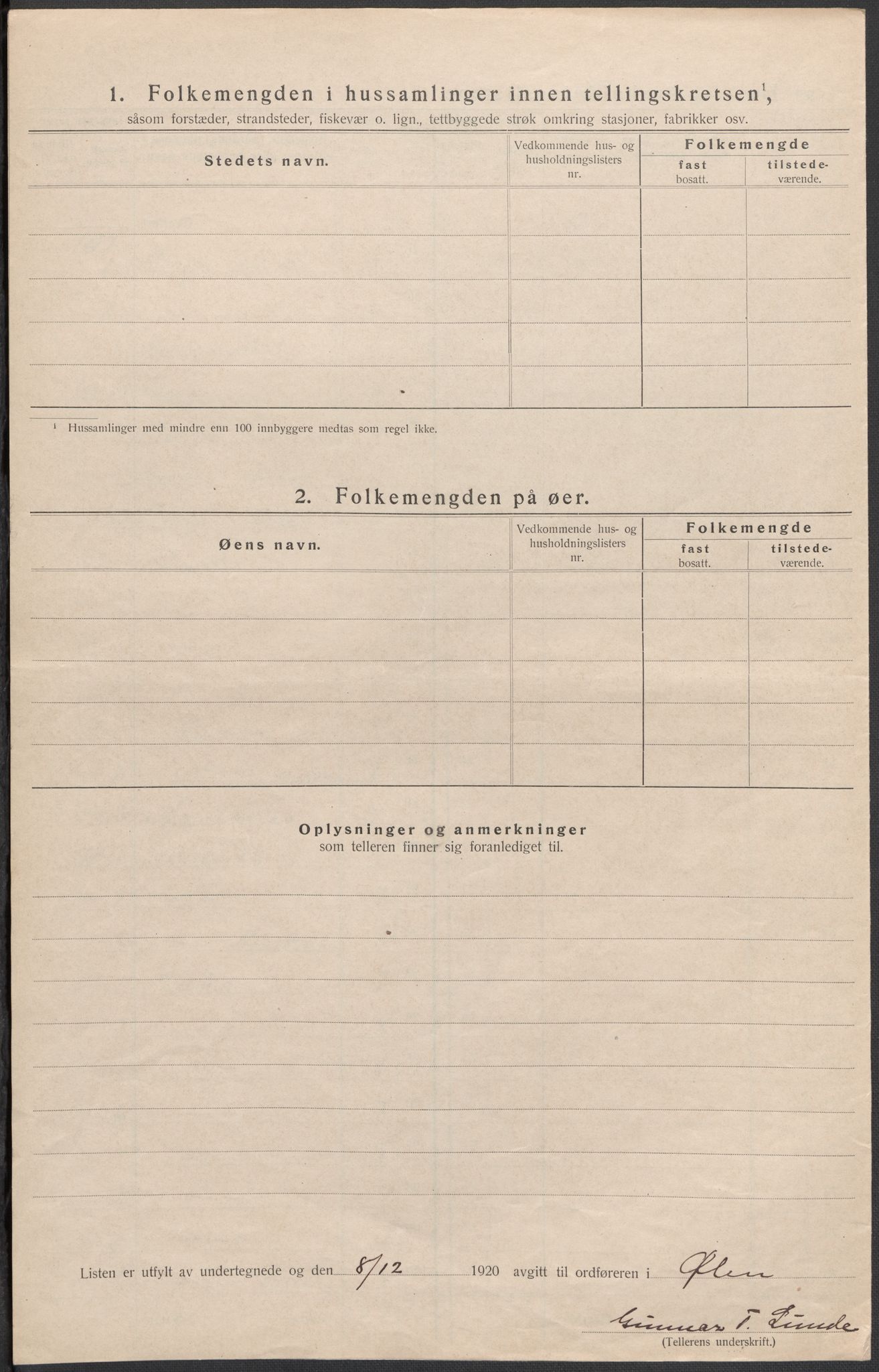 SAB, 1920 census for Ølen, 1920, p. 23