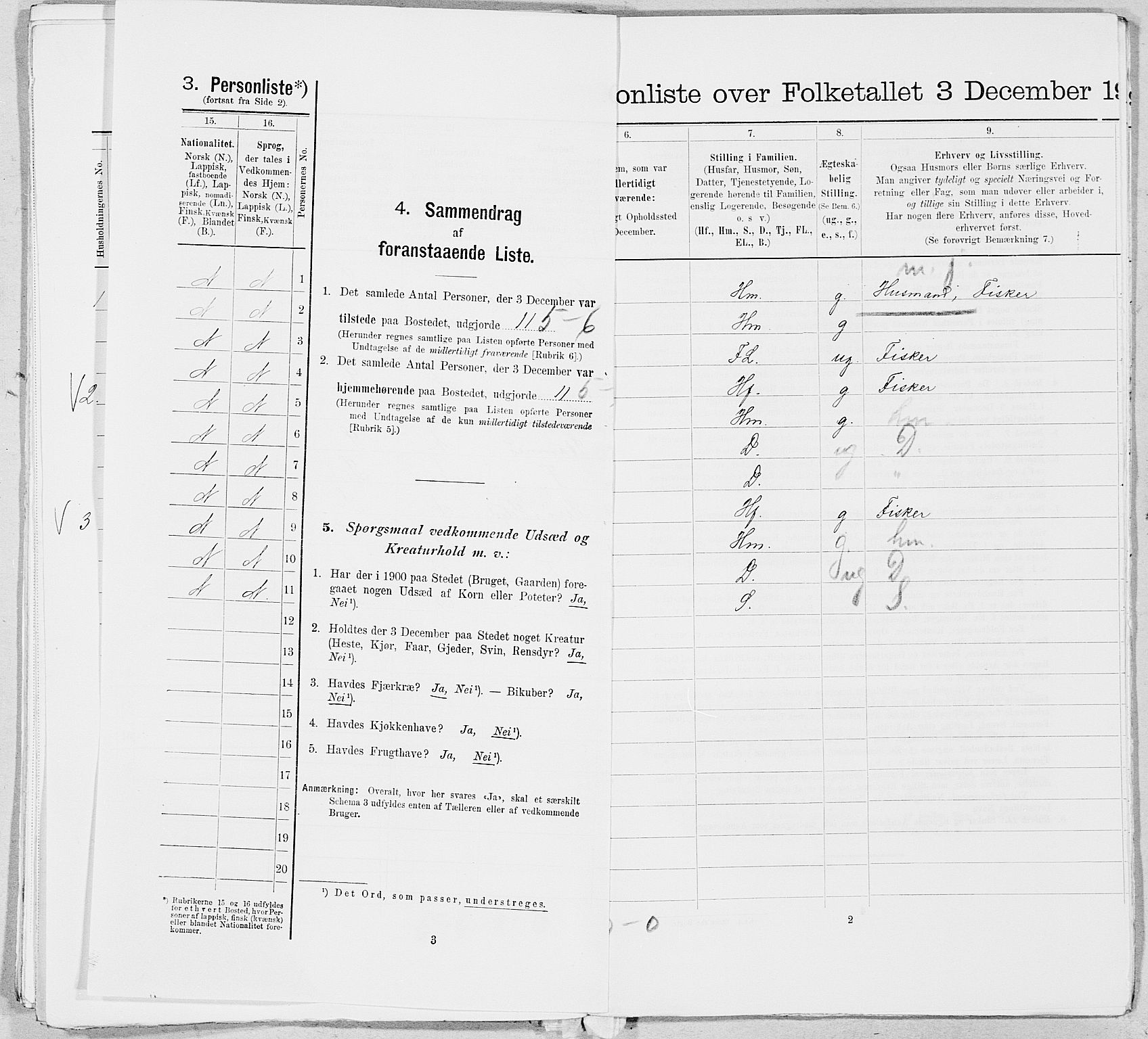 SAT, 1900 census for Alstahaug, 1900, p. 826