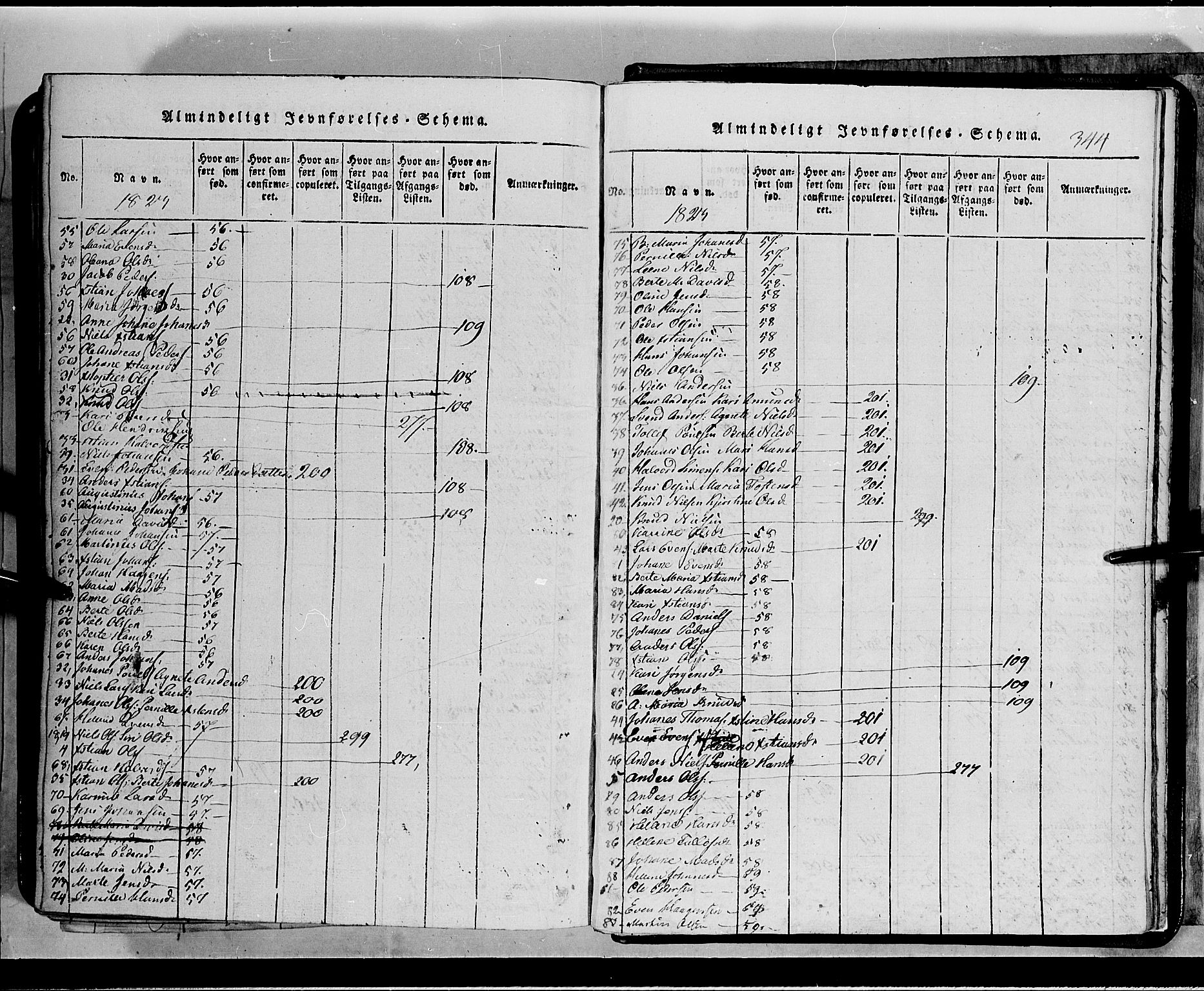 Toten prestekontor, AV/SAH-PREST-102/H/Ha/Hab/L0002: Parish register (copy) no. 2, 1820-1827, p. 344