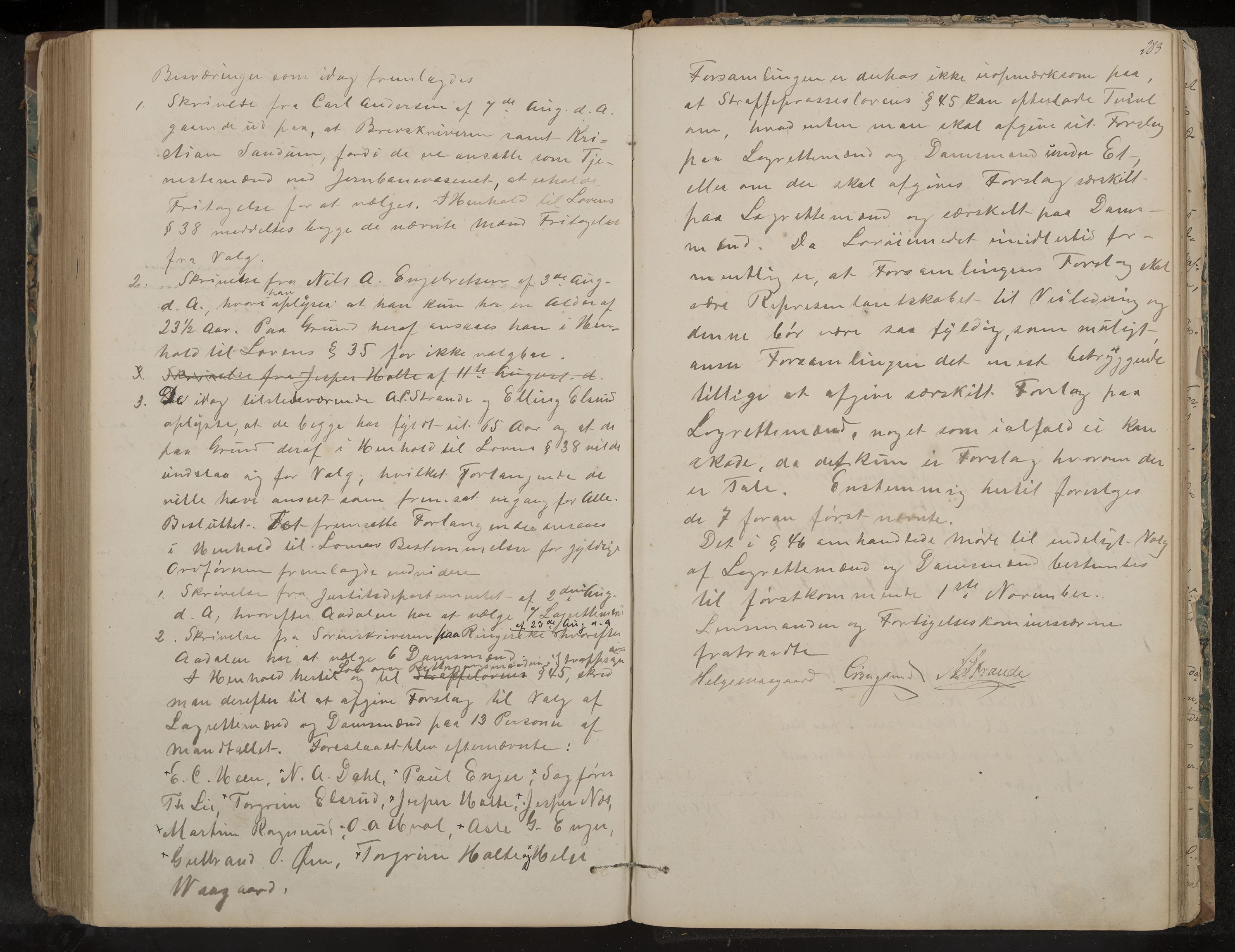 Ådal formannskap og sentraladministrasjon, IKAK/0614021/A/Aa/L0001: Møtebok, 1858-1891, p. 283