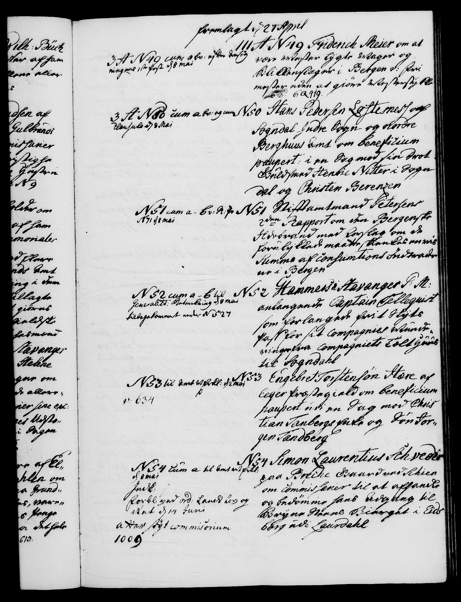 Danske Kanselli 1572-1799, AV/RA-EA-3023/I/Ia/L0001: 3. departements journal, 1771