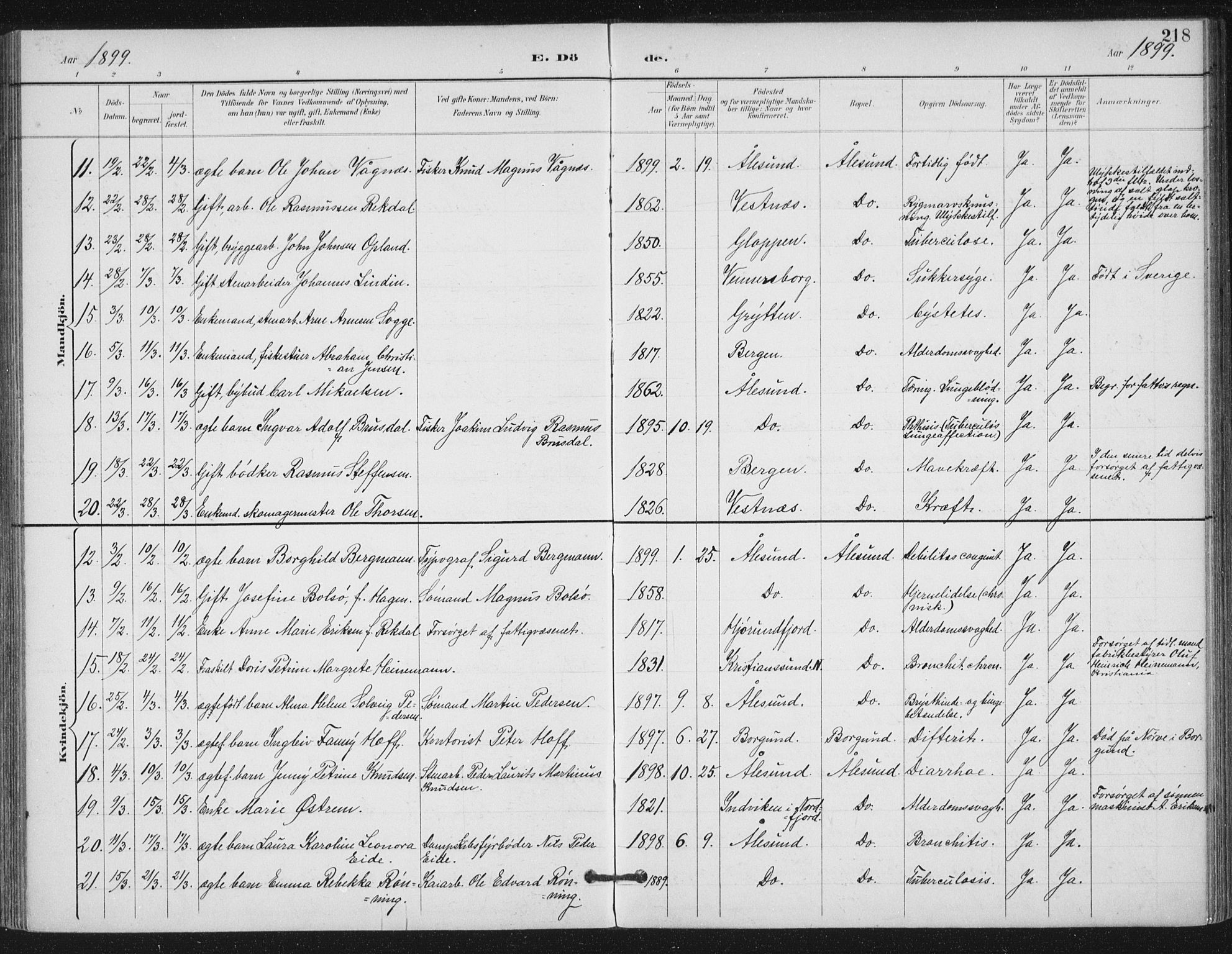 Ministerialprotokoller, klokkerbøker og fødselsregistre - Møre og Romsdal, AV/SAT-A-1454/529/L0457: Parish register (official) no. 529A07, 1894-1903, p. 218