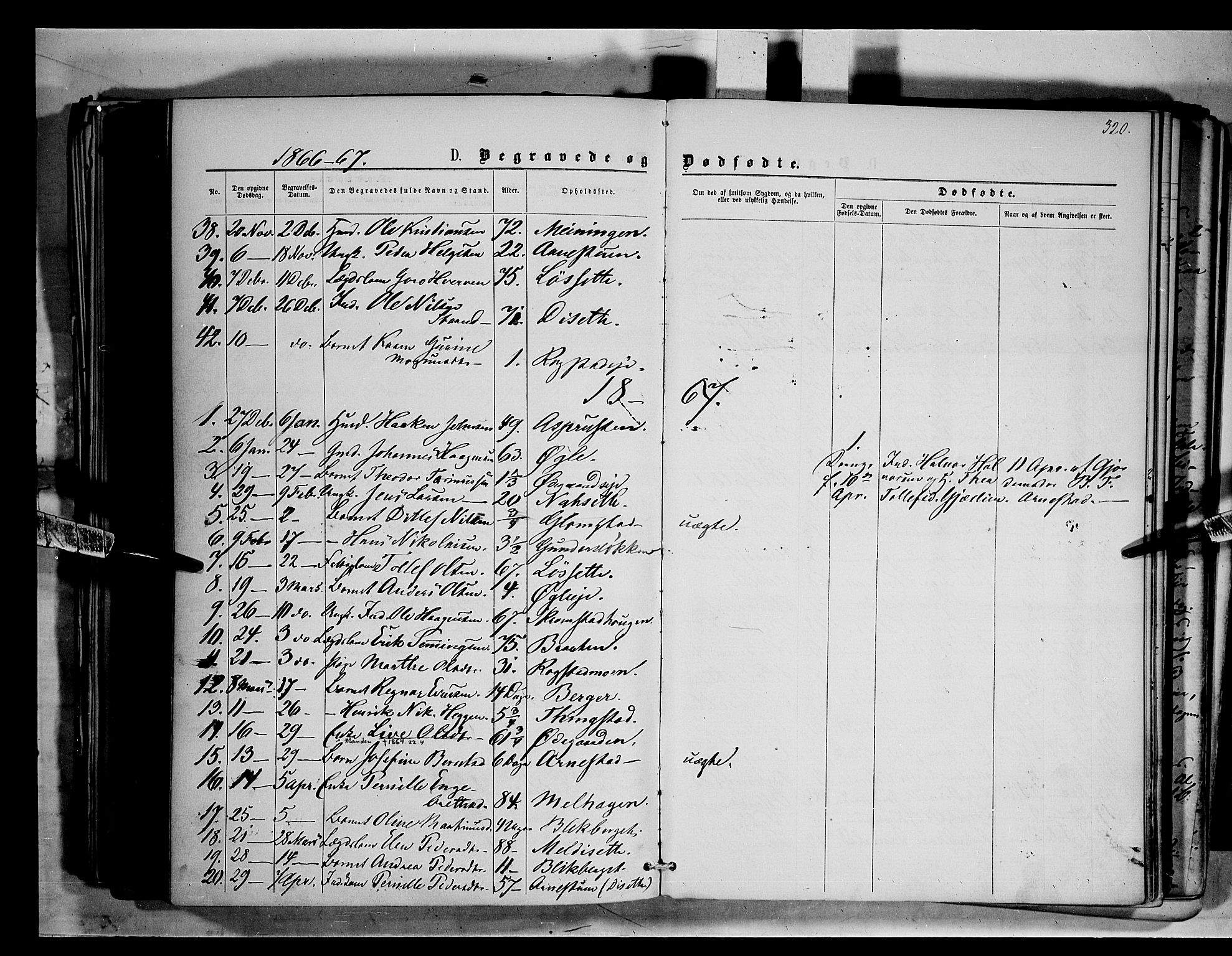 Åmot prestekontor, Hedmark, SAH/PREST-056/H/Ha/Haa/L0008: Parish register (official) no. 8, 1862-1875, p. 320