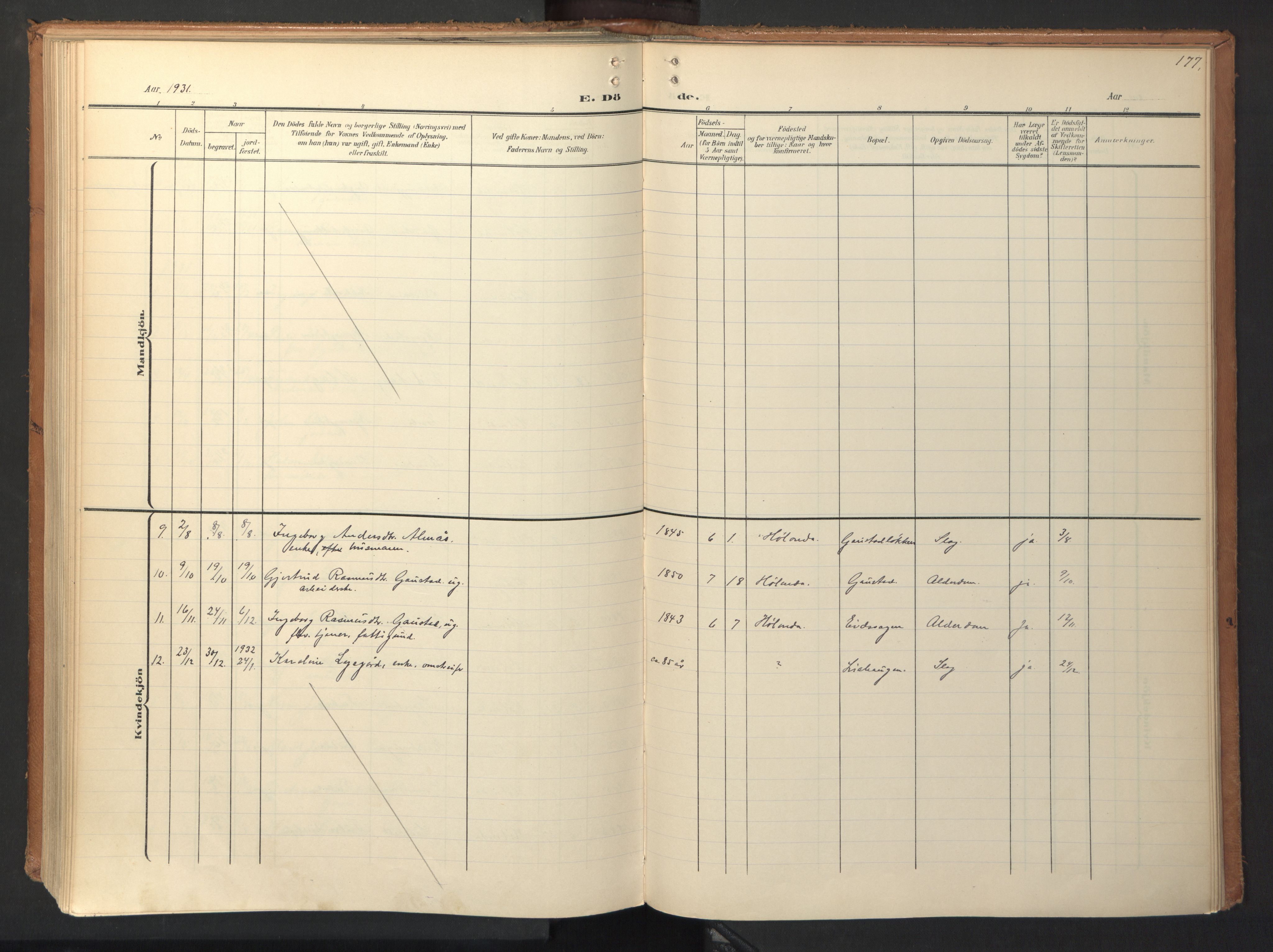 Ministerialprotokoller, klokkerbøker og fødselsregistre - Sør-Trøndelag, SAT/A-1456/694/L1128: Parish register (official) no. 694A02, 1906-1931, p. 177