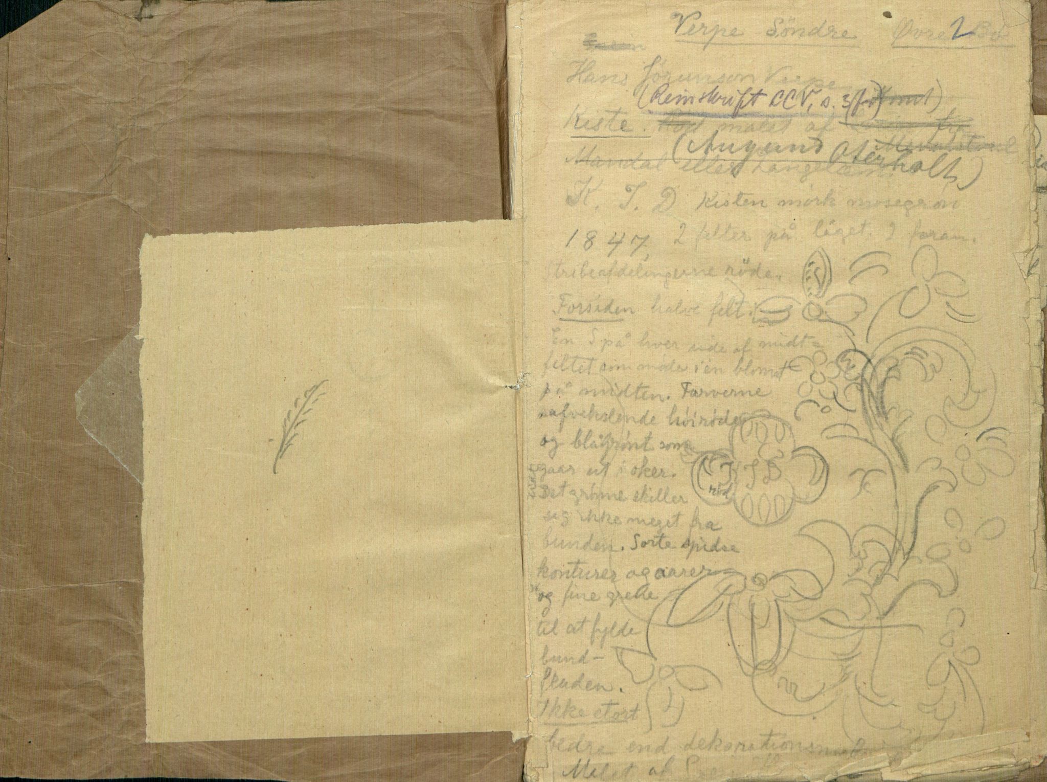 Rikard Berge, TEMU/TGM-A-1003/F/L0005/0021: 160-200 / 180 Bø. Tegninger av skåp, kister, bollar m.m. , 1907, p. 2