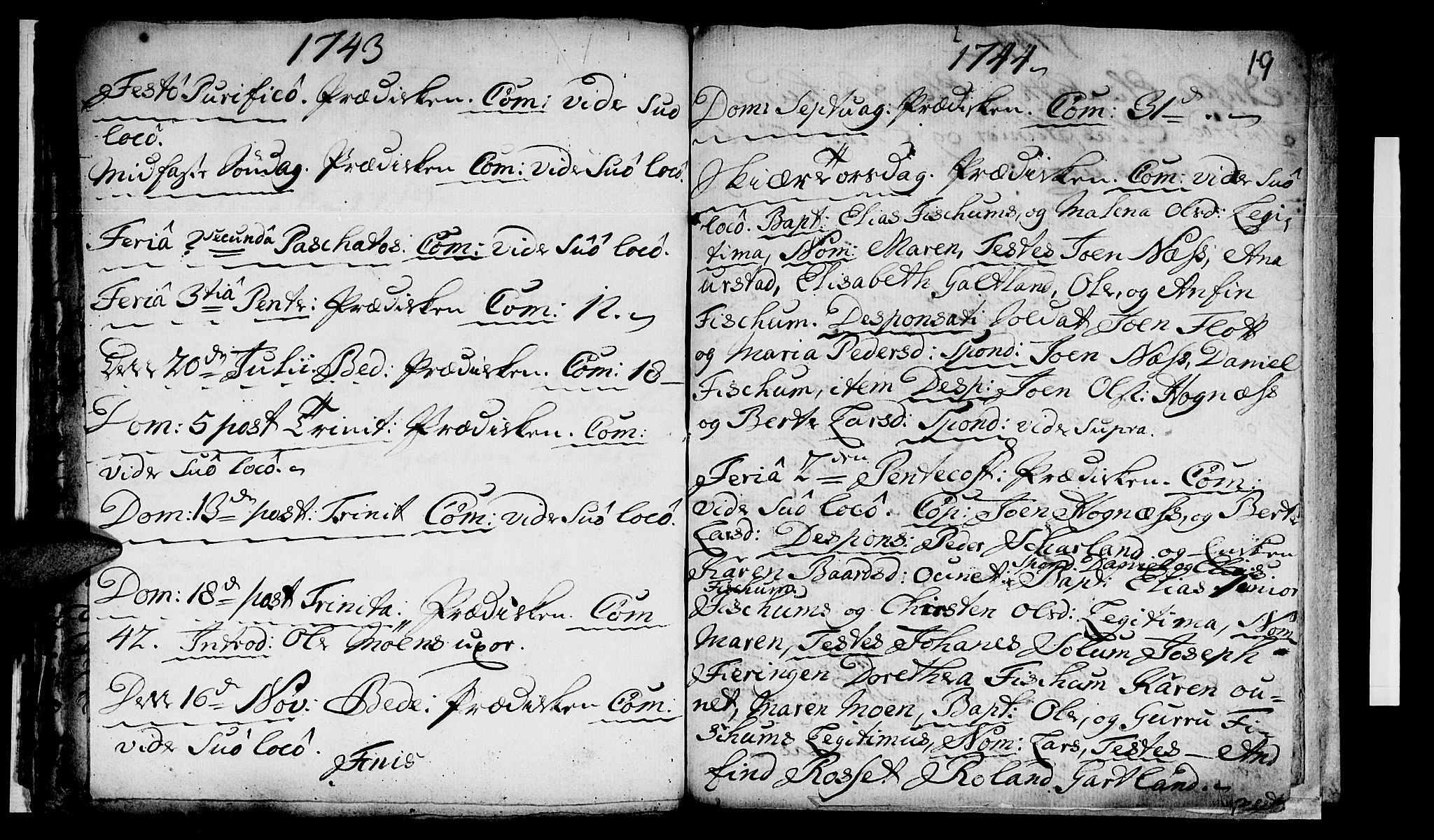 Ministerialprotokoller, klokkerbøker og fødselsregistre - Nord-Trøndelag, SAT/A-1458/759/L0525: Parish register (official) no. 759A01, 1706-1748, p. 19