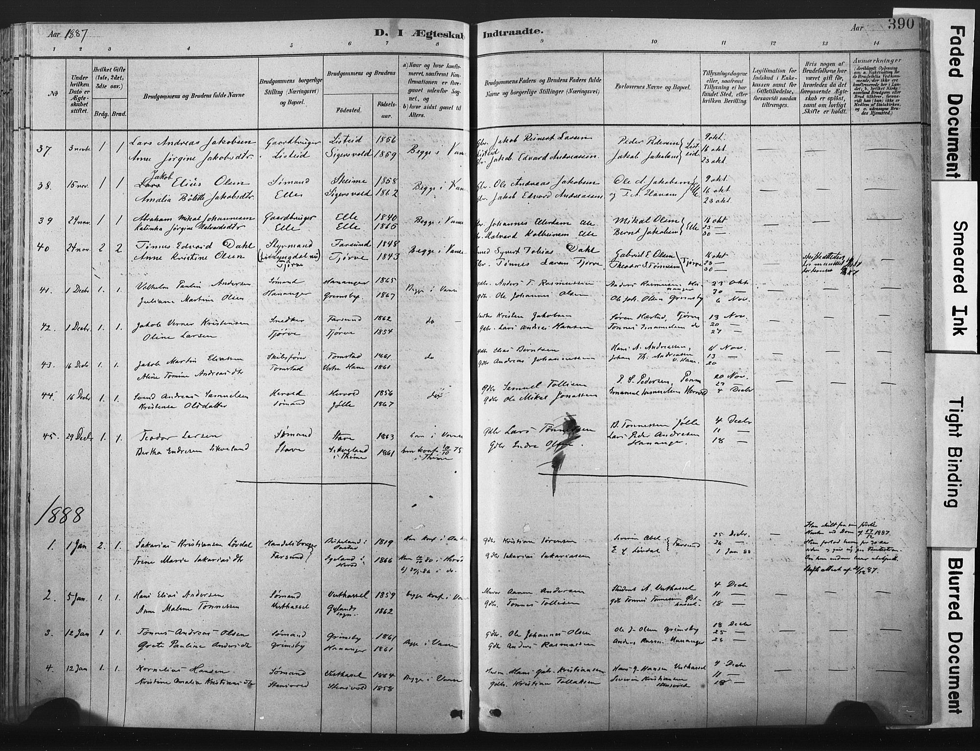 Lista sokneprestkontor, SAK/1111-0027/F/Fa/L0012: Parish register (official) no. A 12, 1879-1903, p. 390