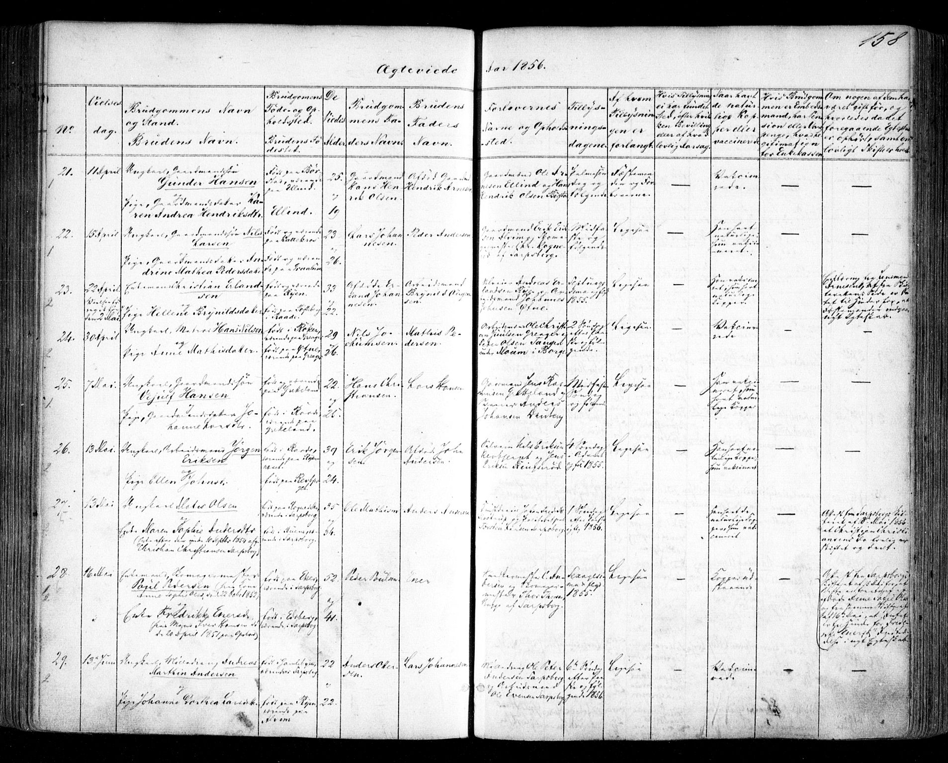 Tune prestekontor Kirkebøker, SAO/A-2007/F/Fa/L0012: Parish register (official) no. 12, 1856-1859, p. 158