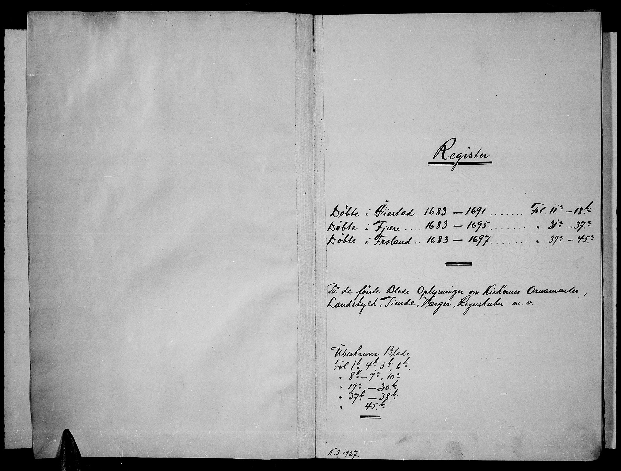 Øyestad sokneprestkontor, SAK/1111-0049/F/Fa/L0001: Parish register (official) no. A 1 /3, 1683-1697