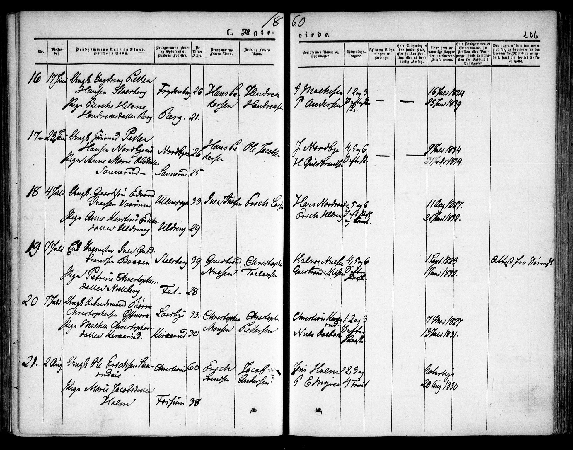 Skedsmo prestekontor Kirkebøker, SAO/A-10033a/F/Fa/L0010: Parish register (official) no. I 10, 1854-1865, p. 206